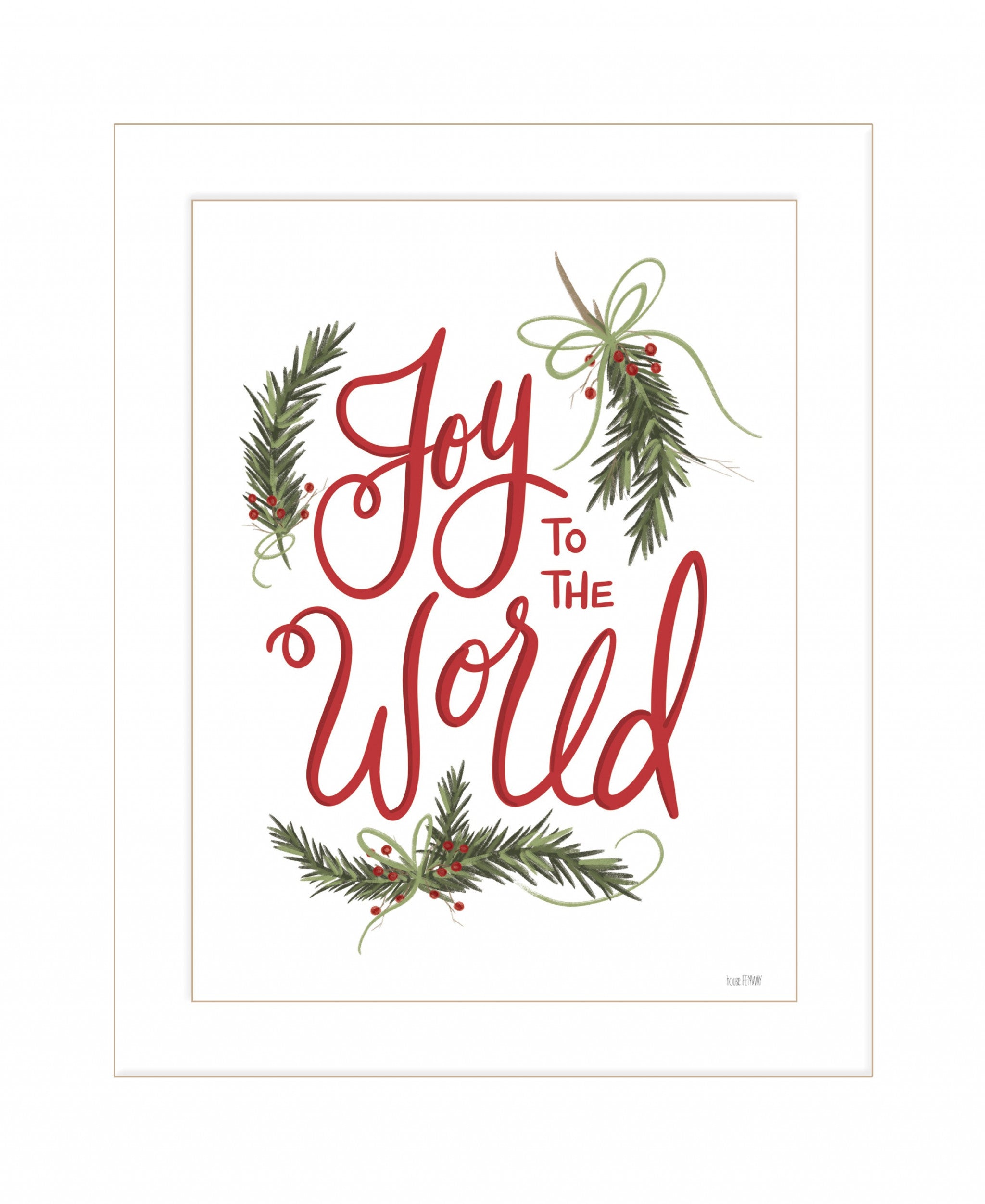 Joy To The World 2 White Framed Print Wall Art