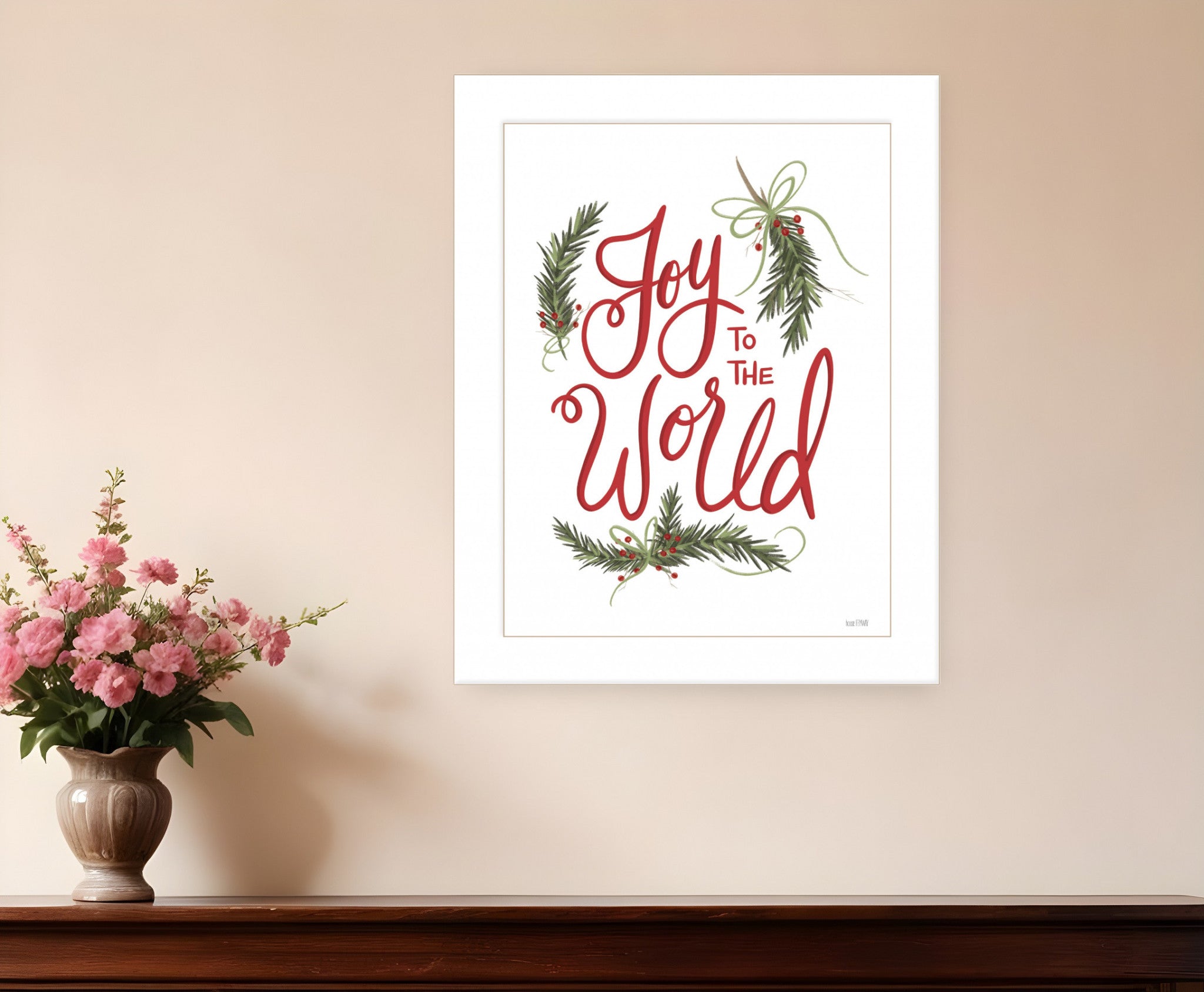 Joy to the World 2 White Framed Print Wall Art