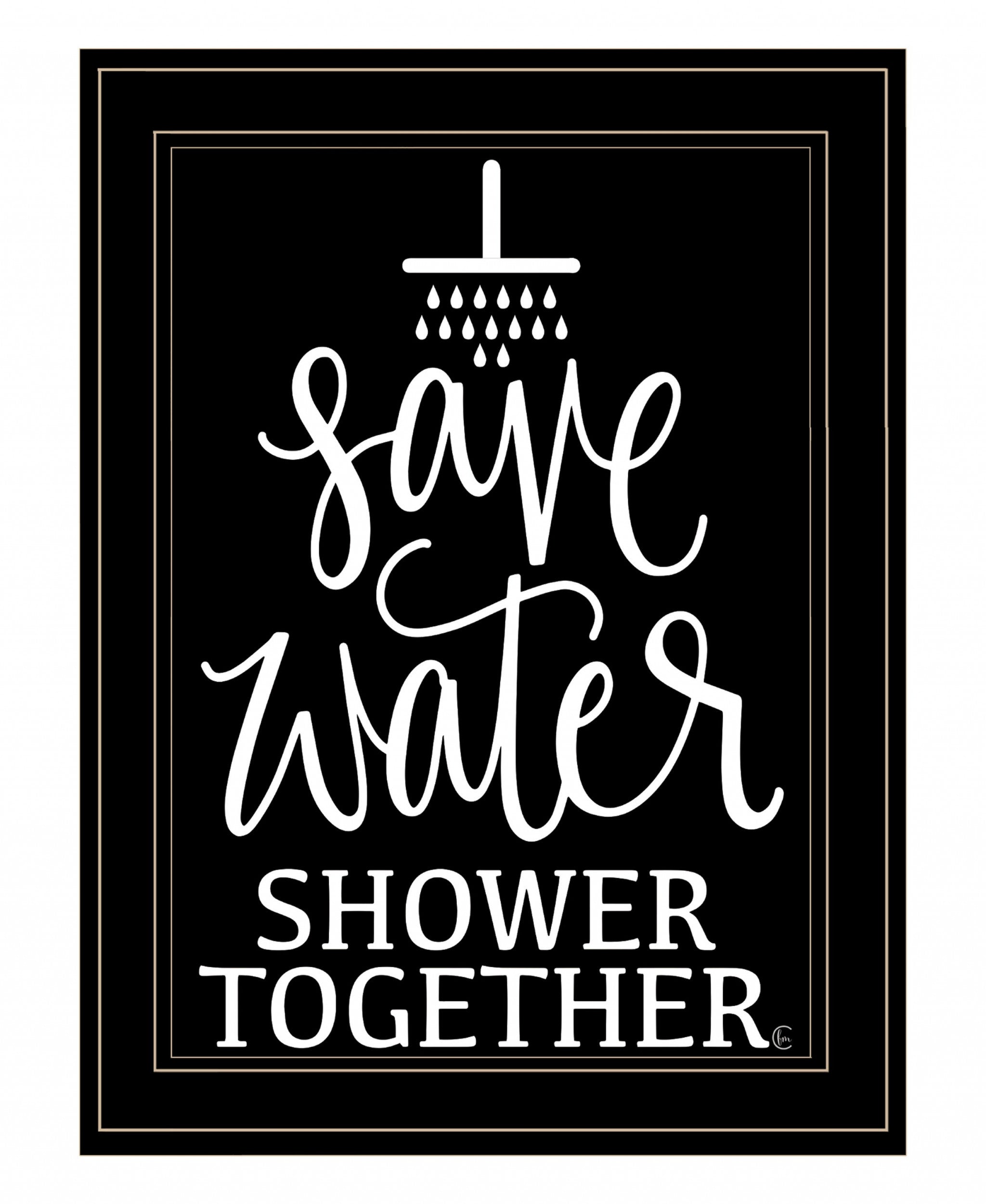 Shower Together 2 Black Framed Print Wall Art