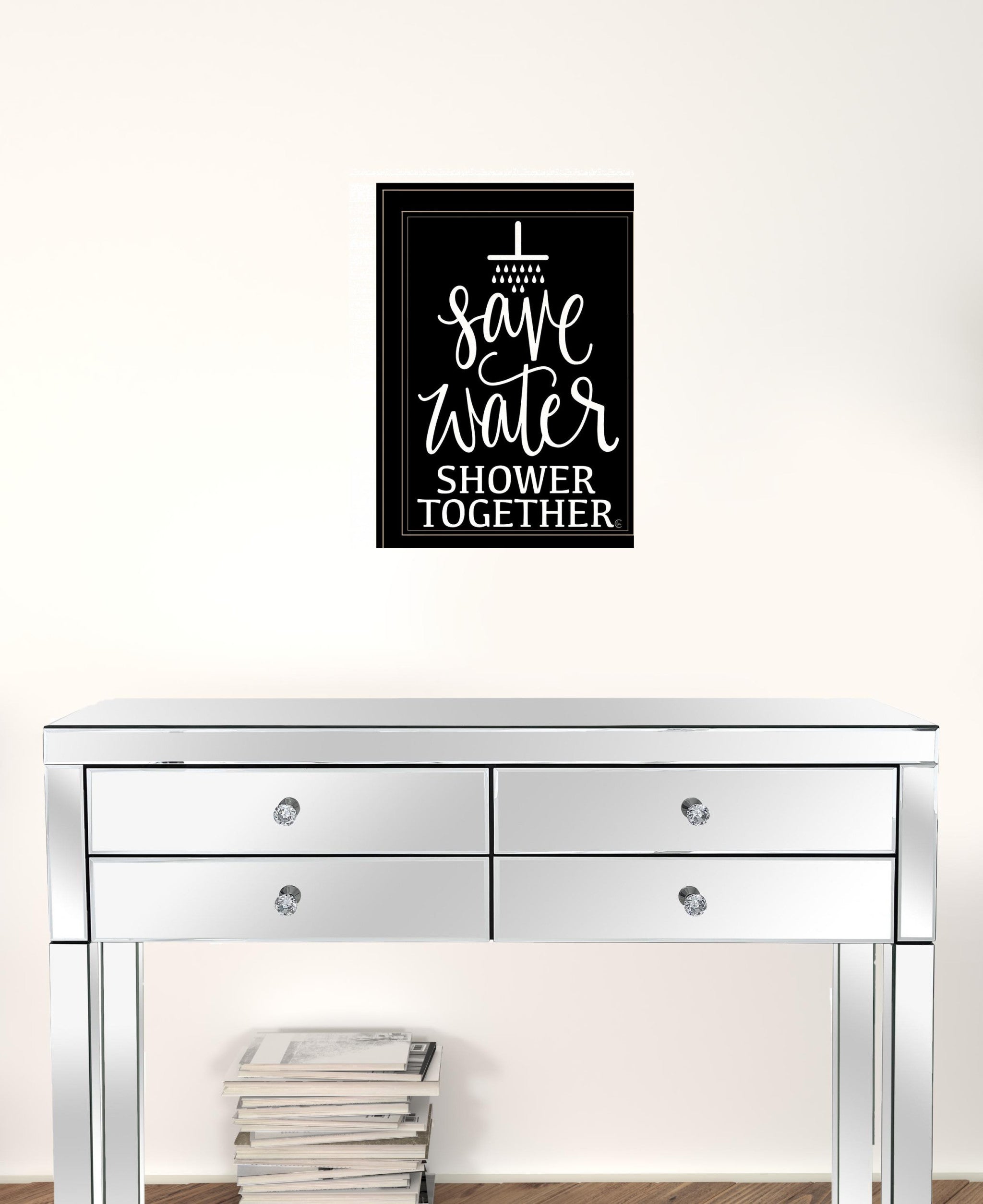 Shower Together 2 Black Framed Print Wall Art