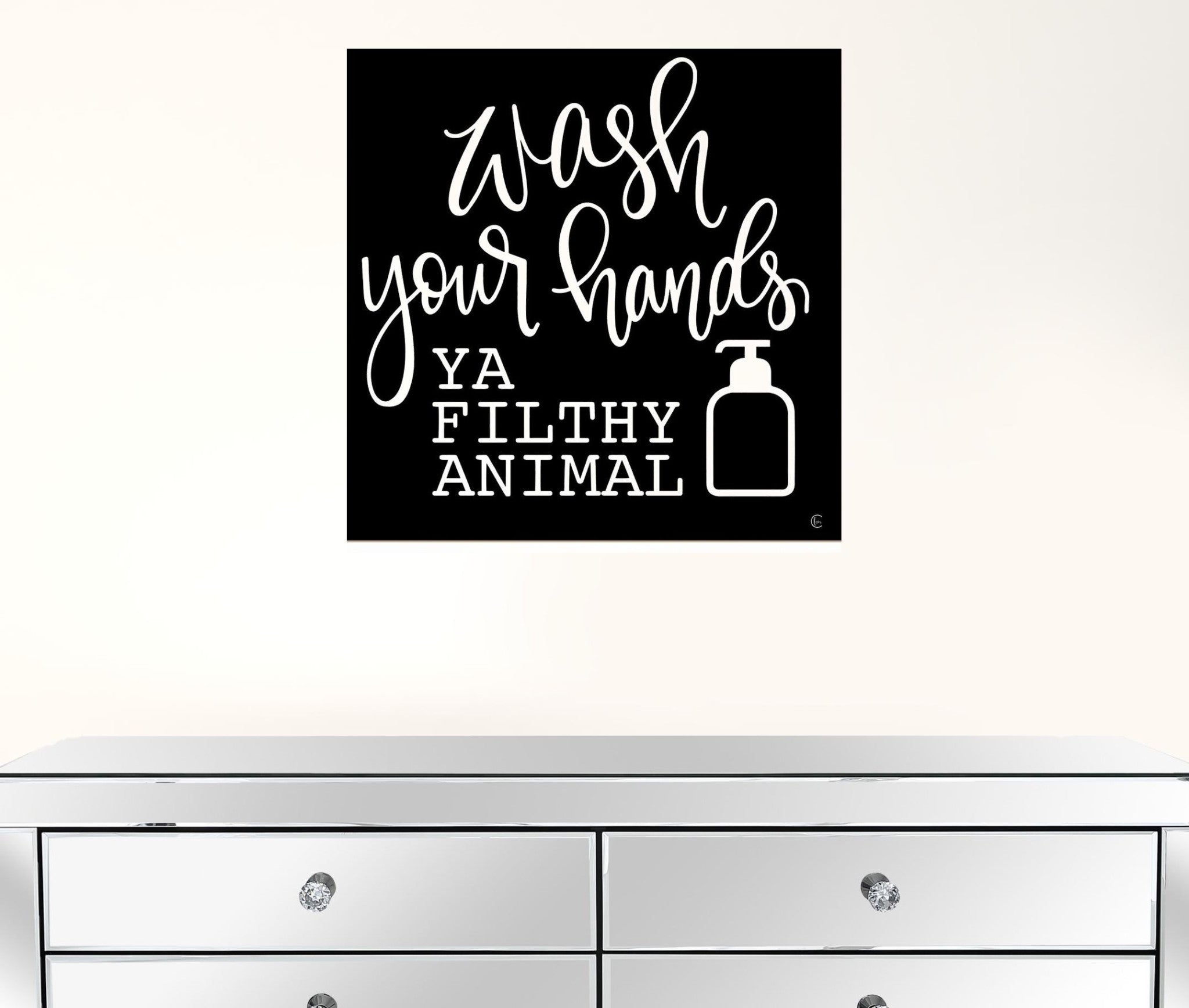 Wash Your Hands 1 White Framed Print Wall Art