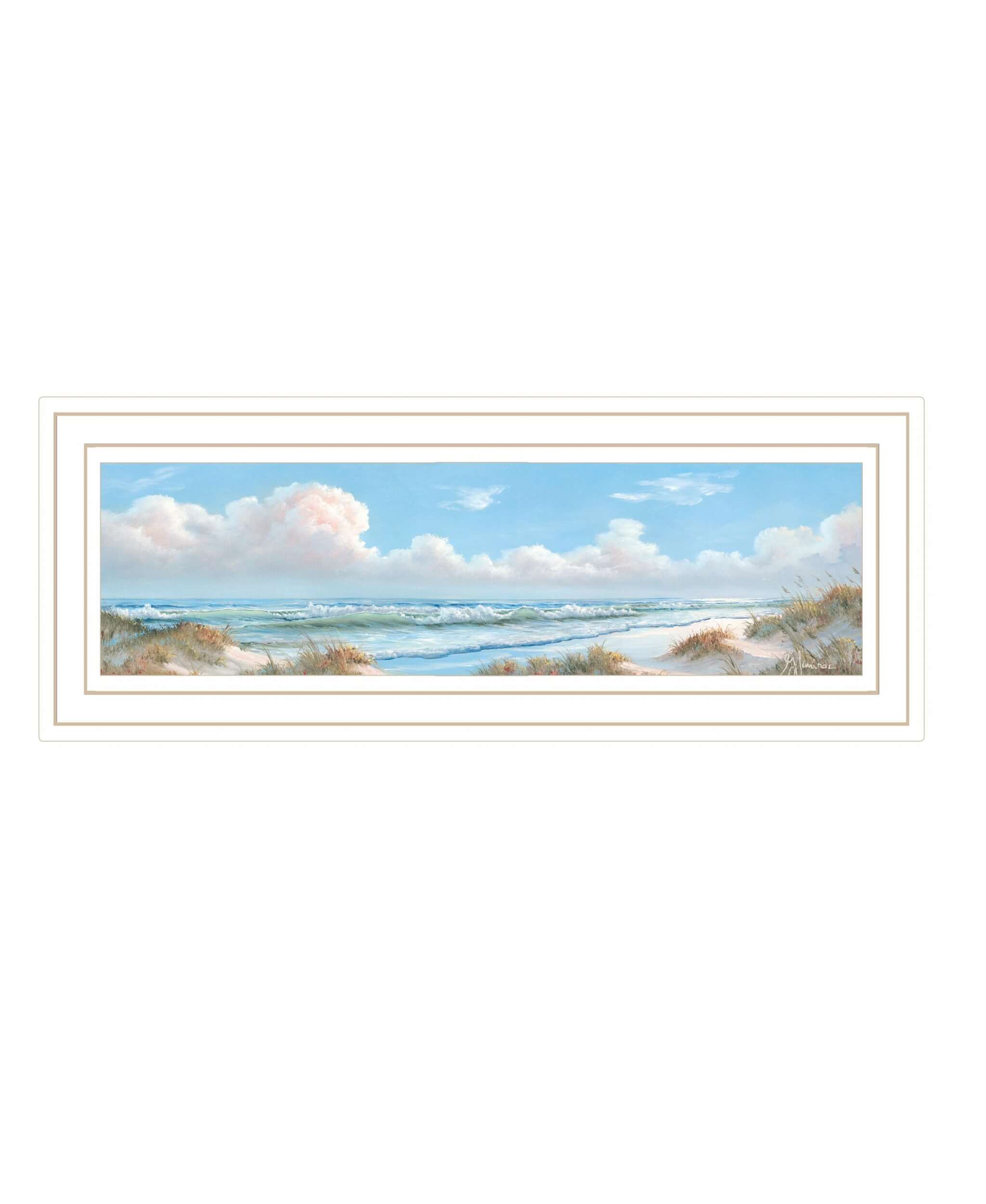 Seascape I 1 White Framed Print Wall Art