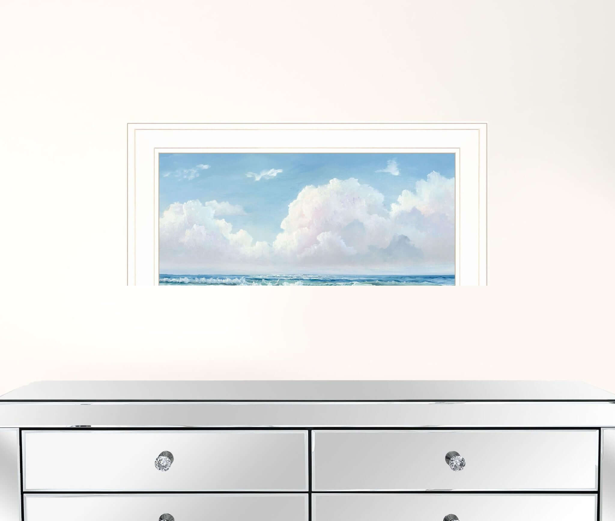 Beach 7 White Framed Print Wall Art