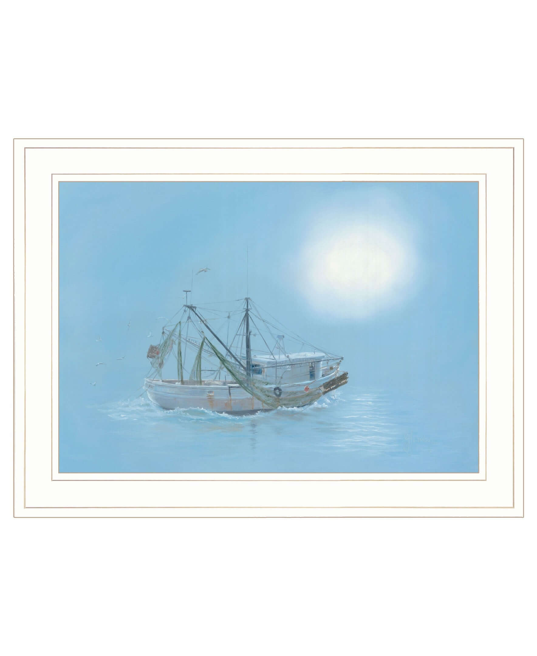 Misty Morning 1 White Framed Print Wall Art