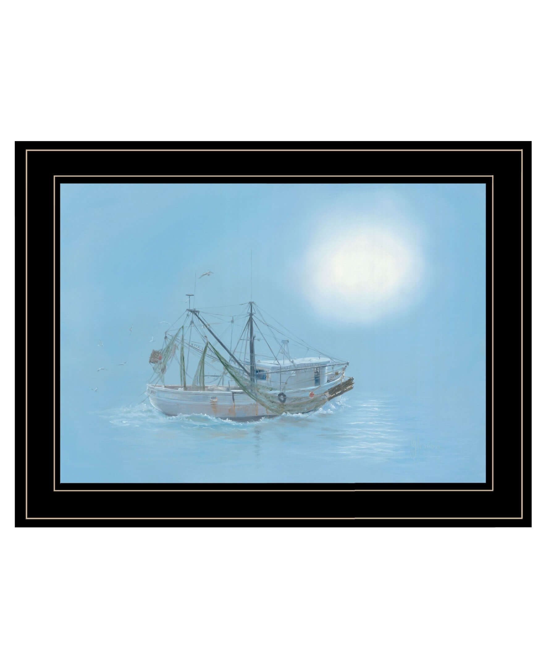 Misty Morning 2 Black Framed Print Wall Art