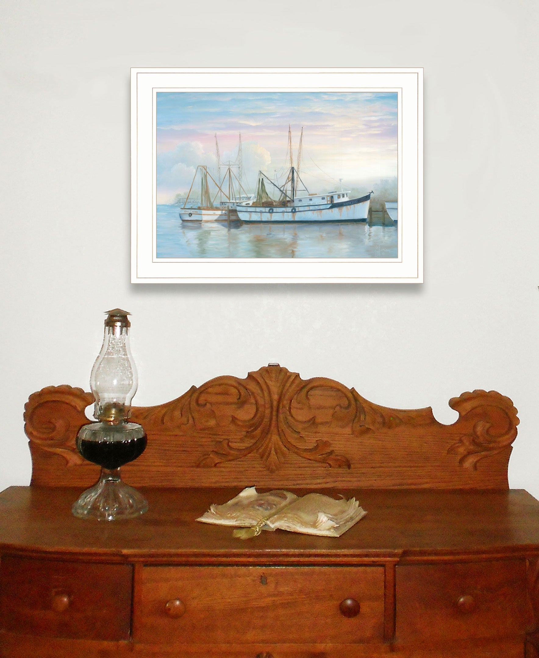 North Star at Rest 1 White Framed Print Wall Art