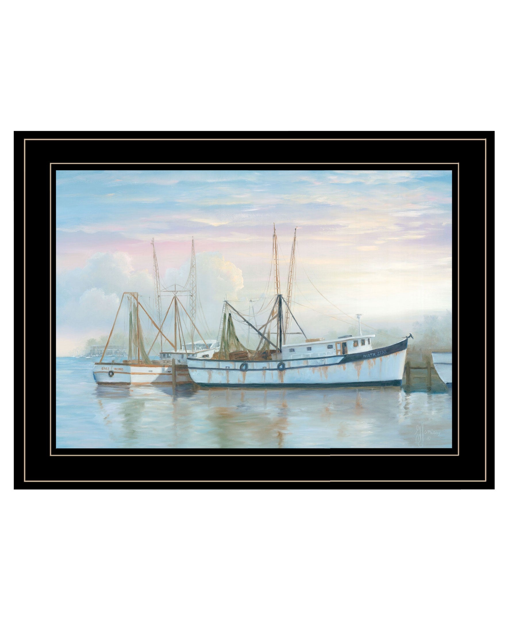 North Star at Rest 2 Black Framed Print Wall Art