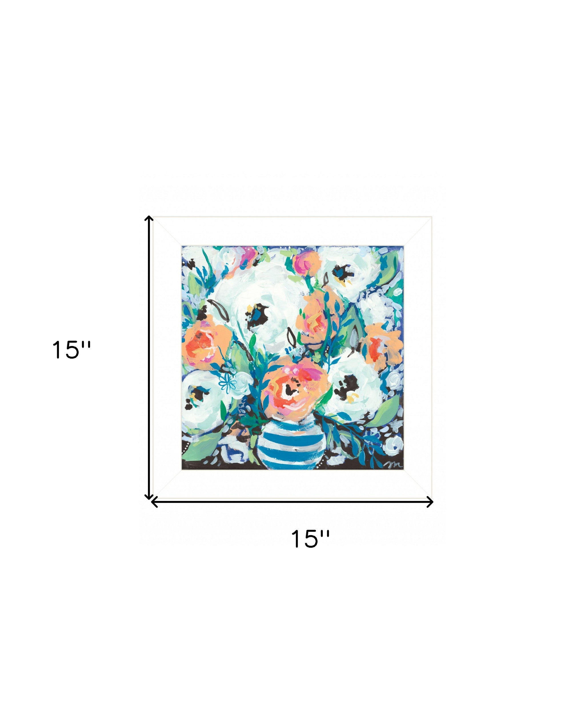 Fancy Florals 1 White Framed Print Wall Art