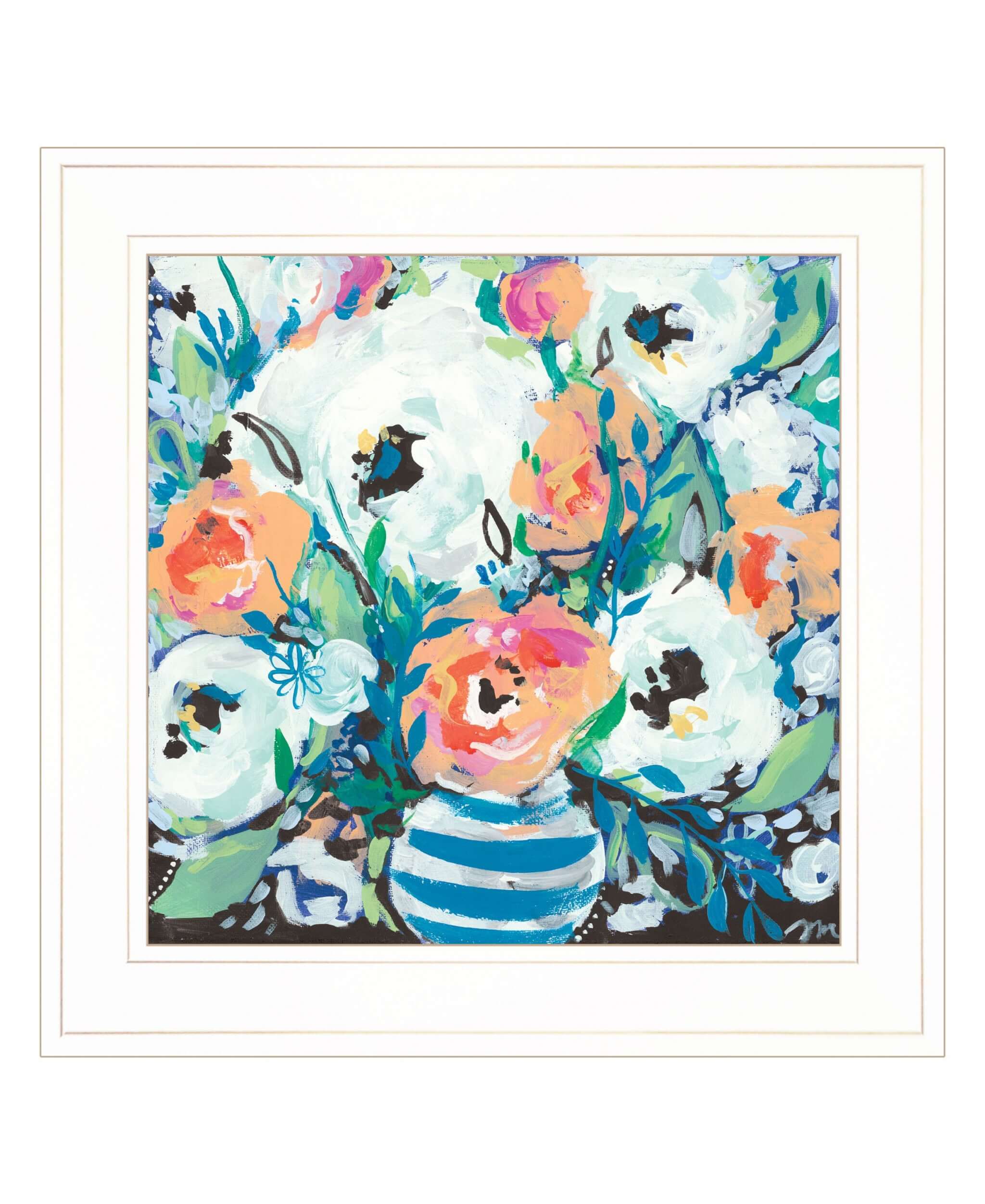 Fancy Florals 1 [2] White Framed Print Wall Art