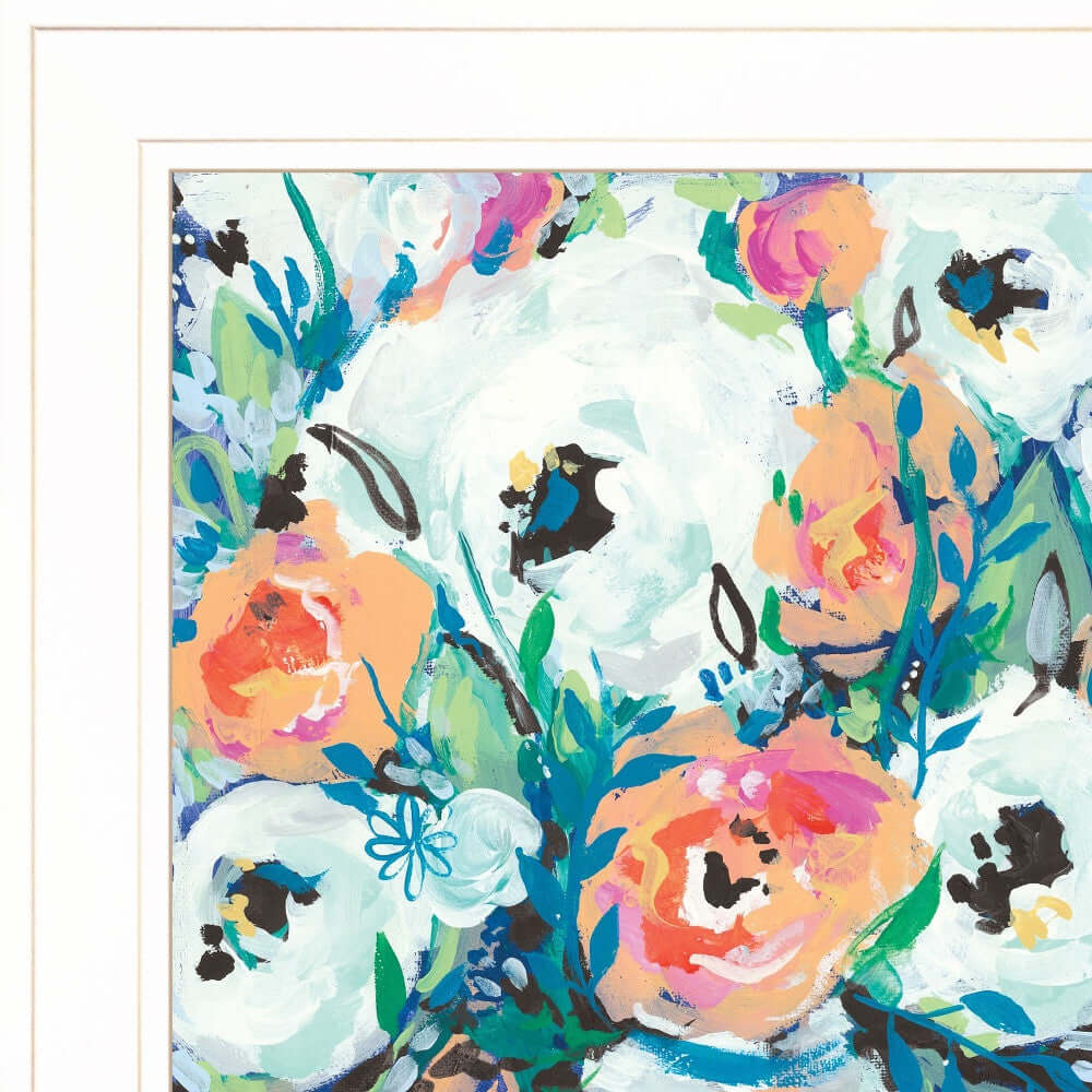 Fancy Florals 1 [2] White Framed Print Wall Art