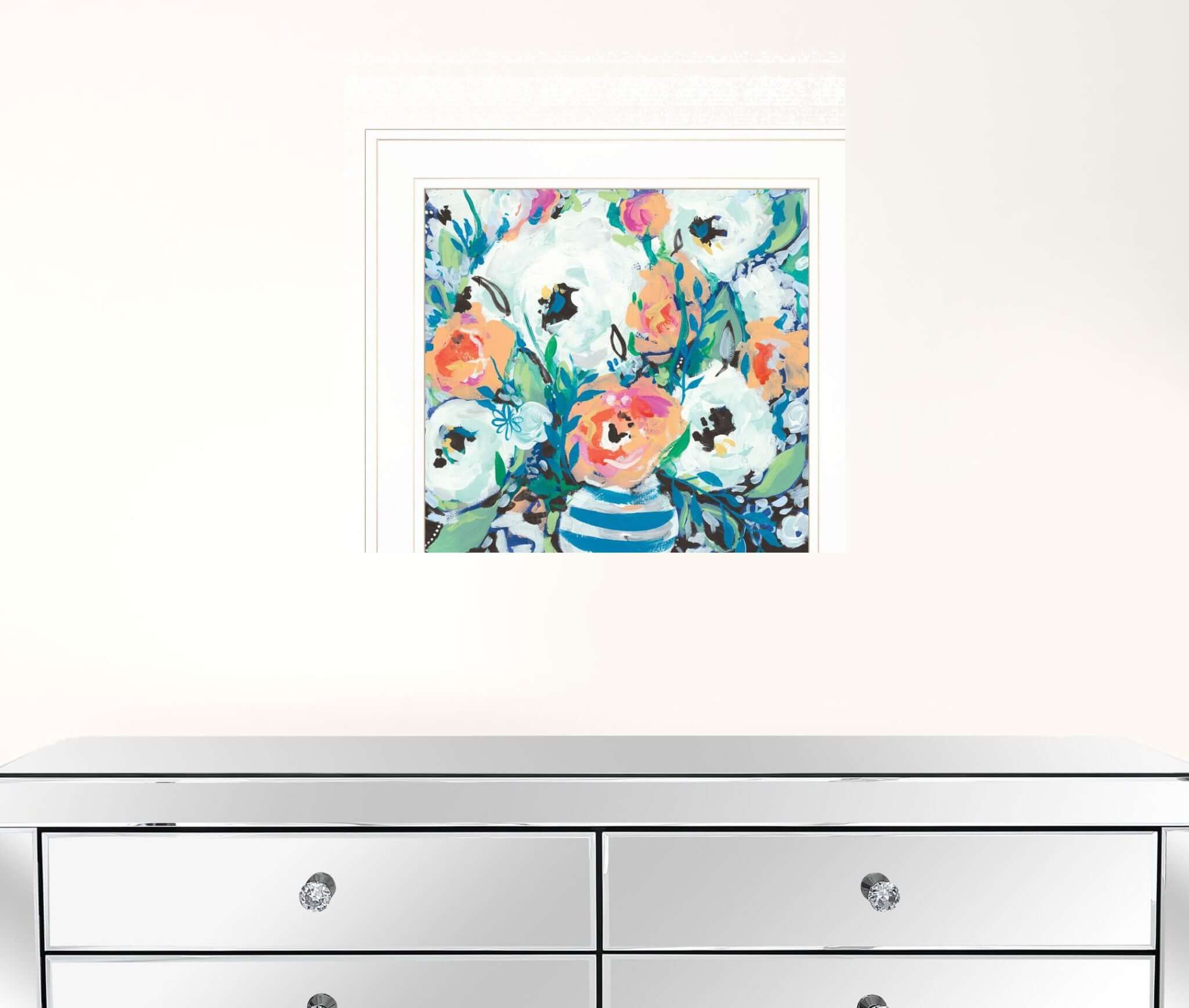 Fancy Florals 1 [2] White Framed Print Wall Art