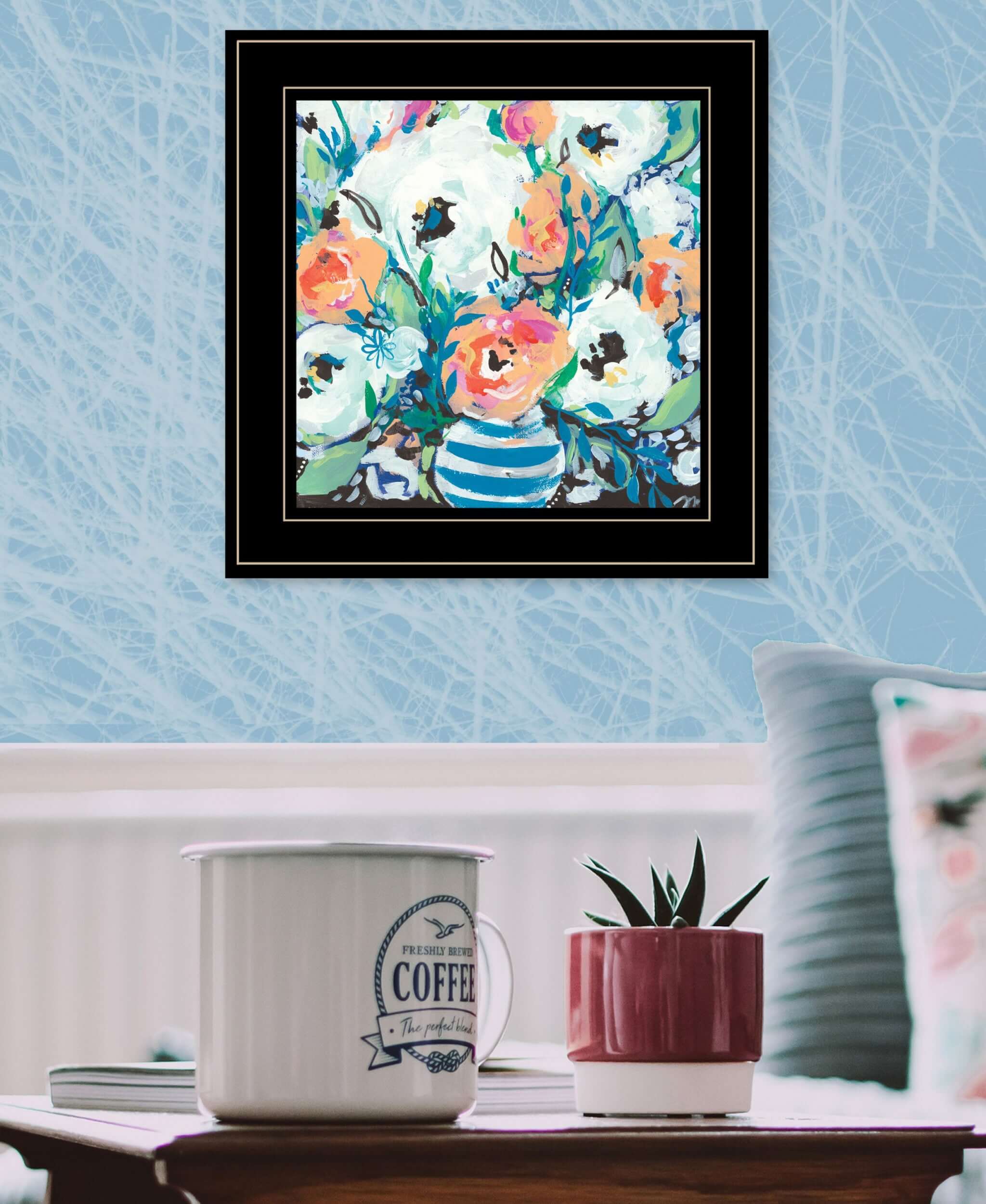 Fancy Florals 1 [3] Black Framed Print Wall Art