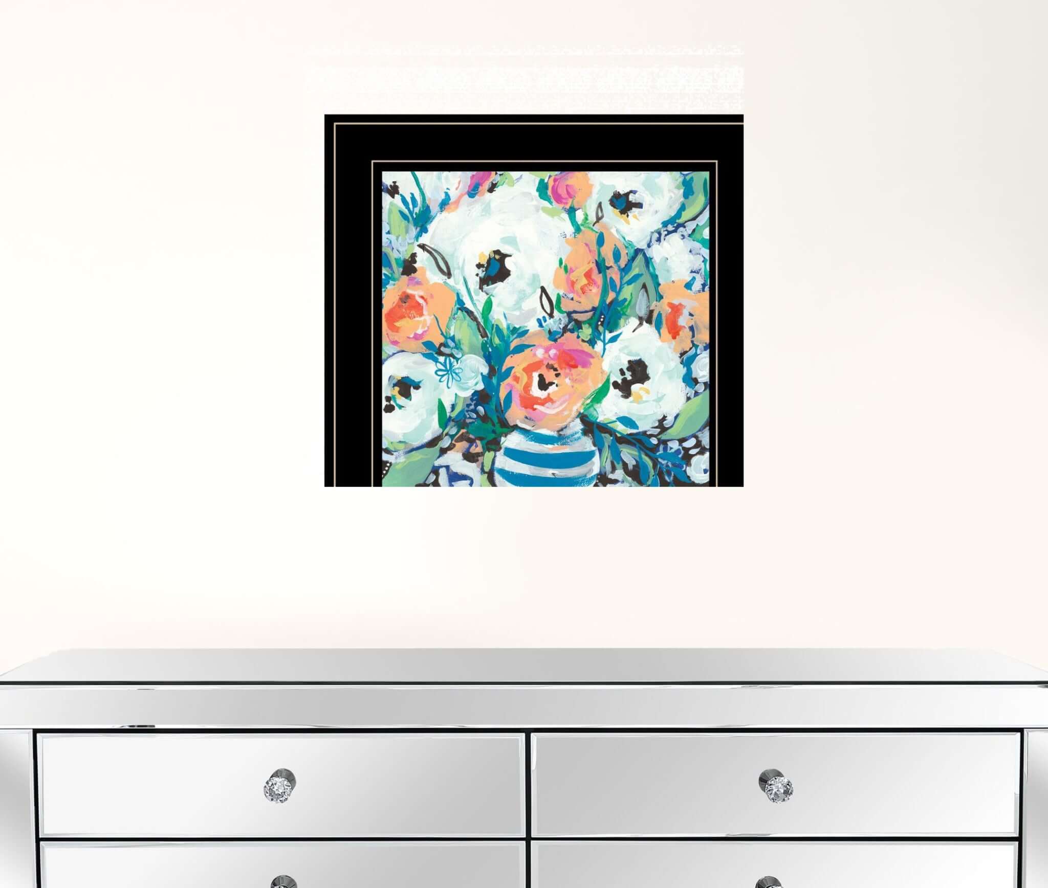 Fancy Florals 1 [3] Black Framed Print Wall Art