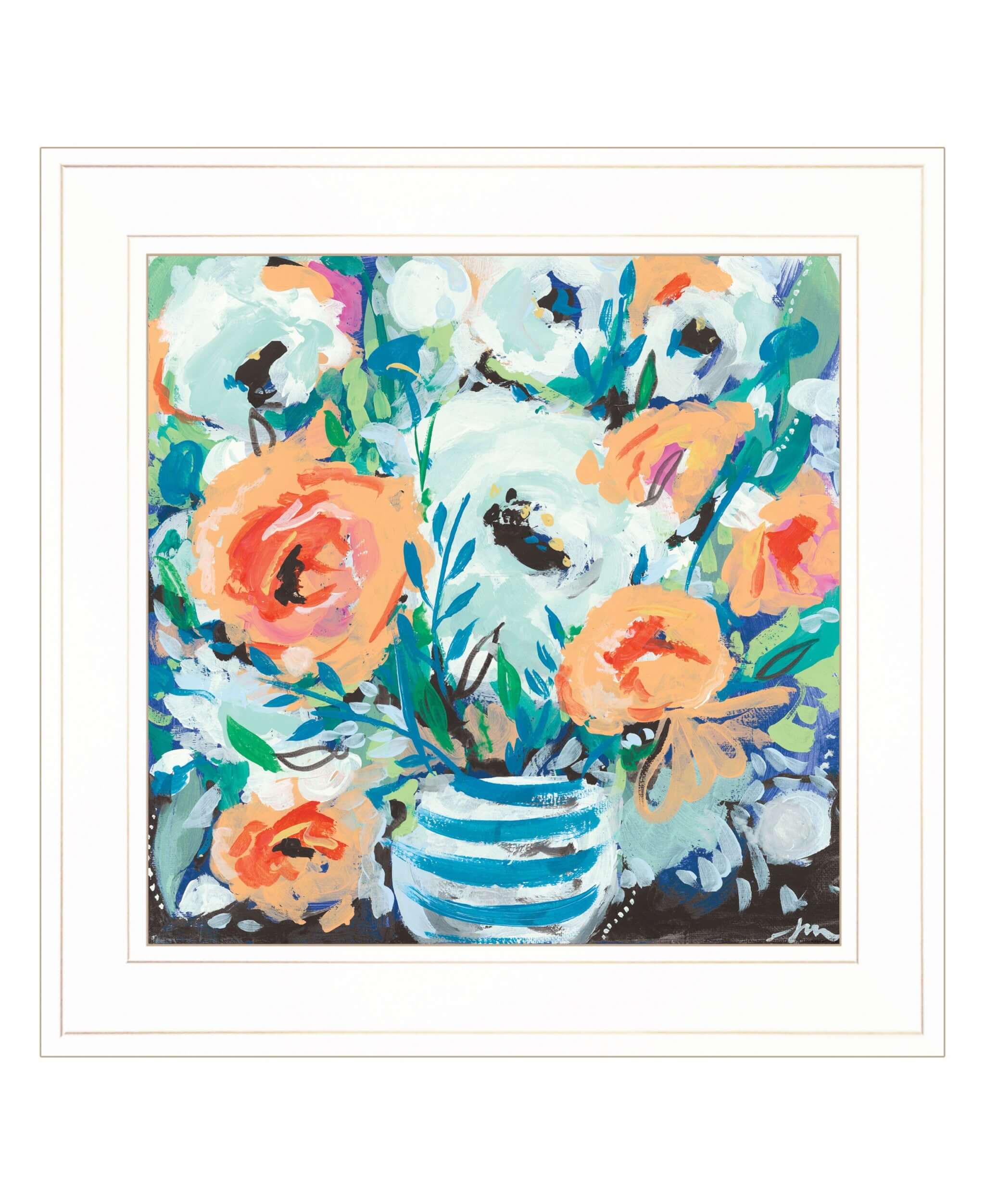 Fancy Florals II 2 White Framed Print Wall Art