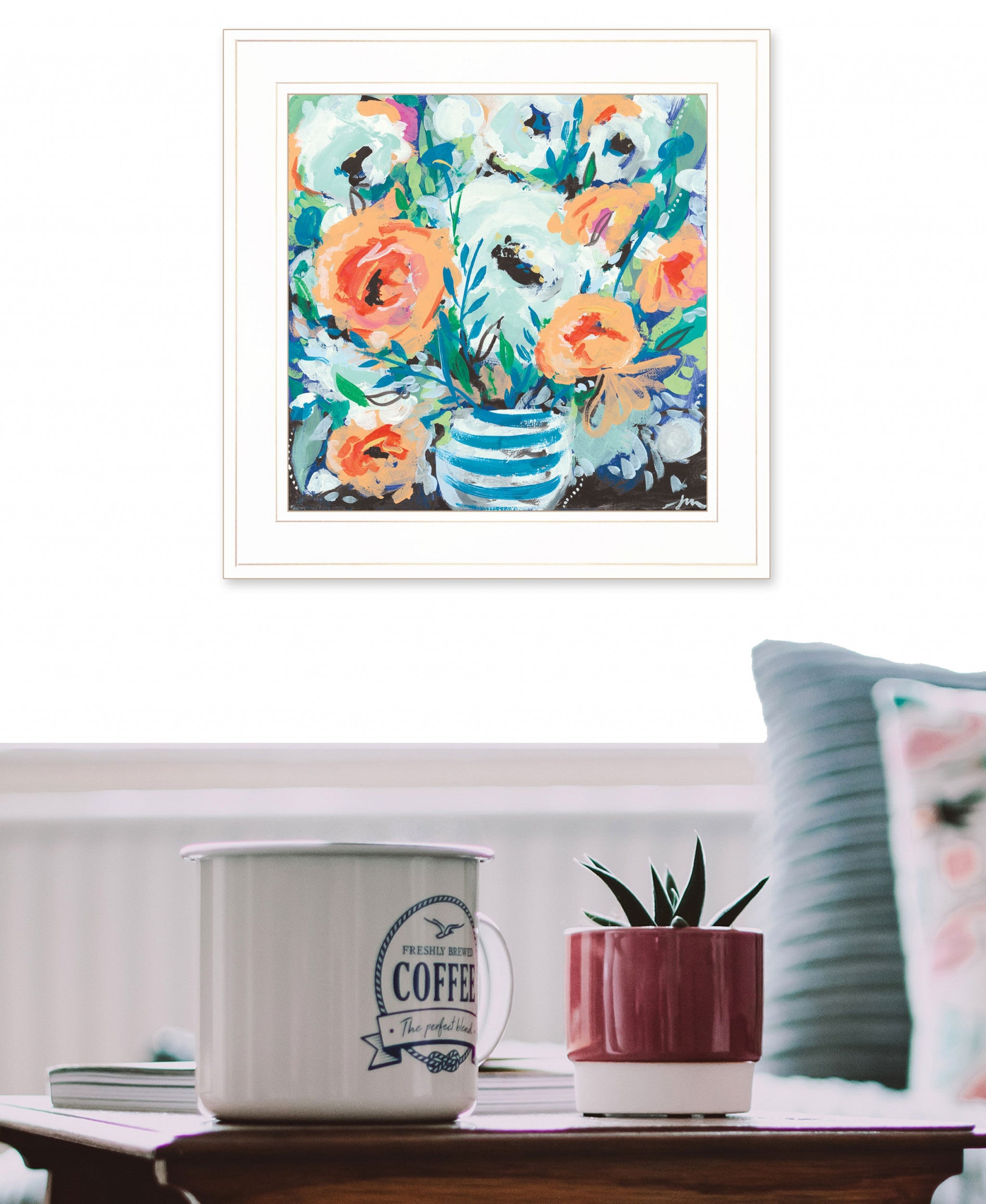 Fancy Florals II 2 White Framed Print Wall Art