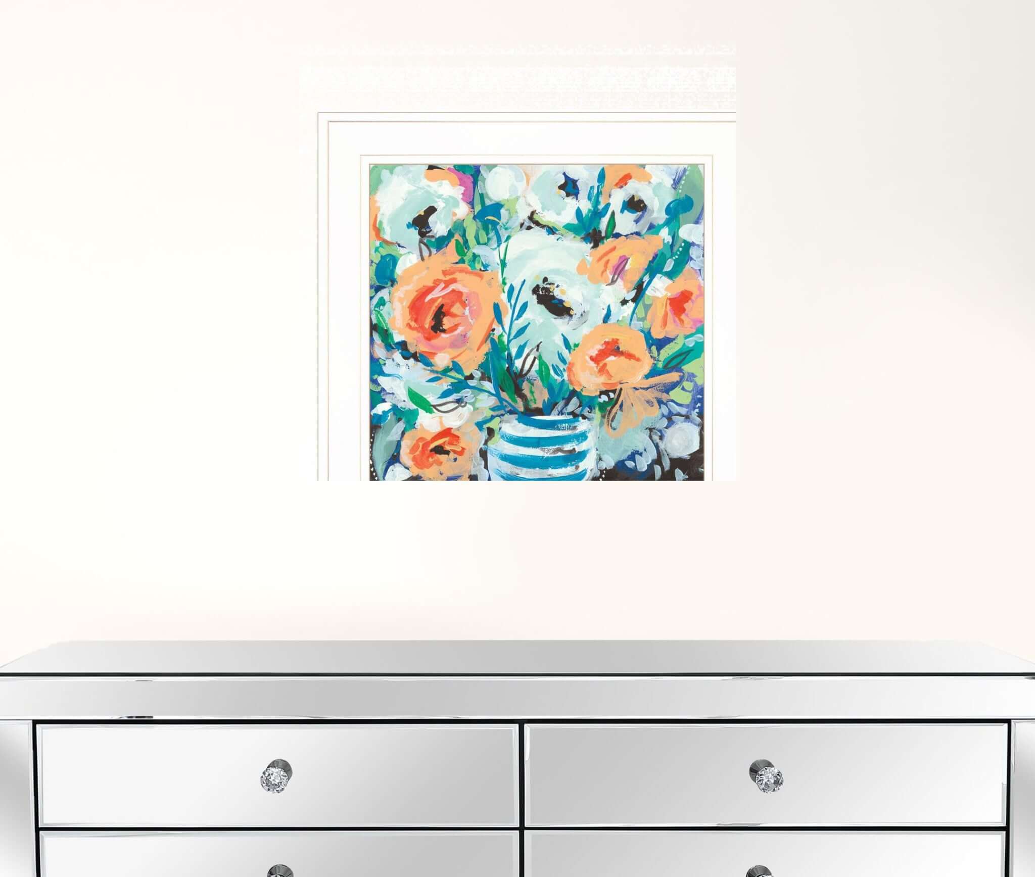 Fancy Florals II 2 White Framed Print Wall Art