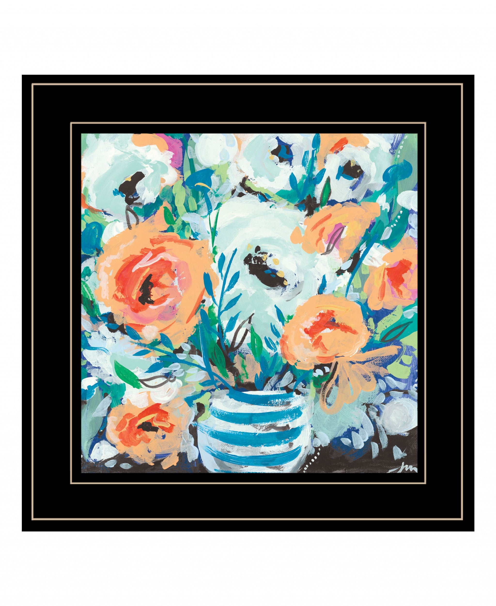 Fancy Florals II 3 Black Framed Print Wall Art