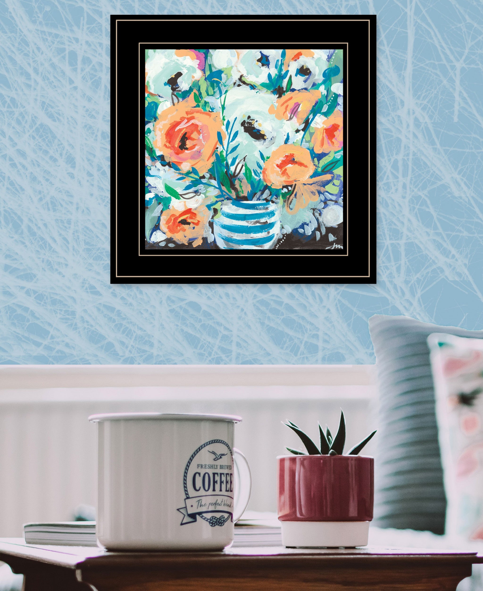 Fancy Florals II 3 Black Framed Print Wall Art