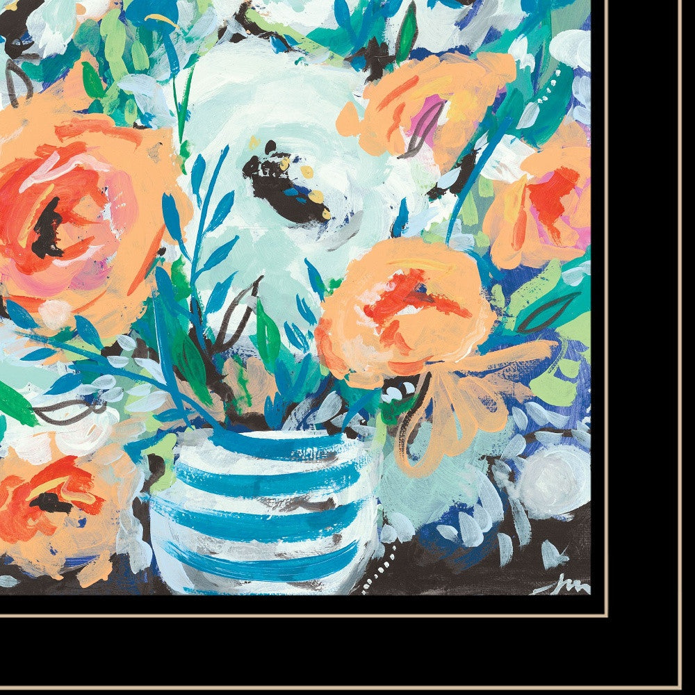 Fancy Florals II 3 Black Framed Print Wall Art