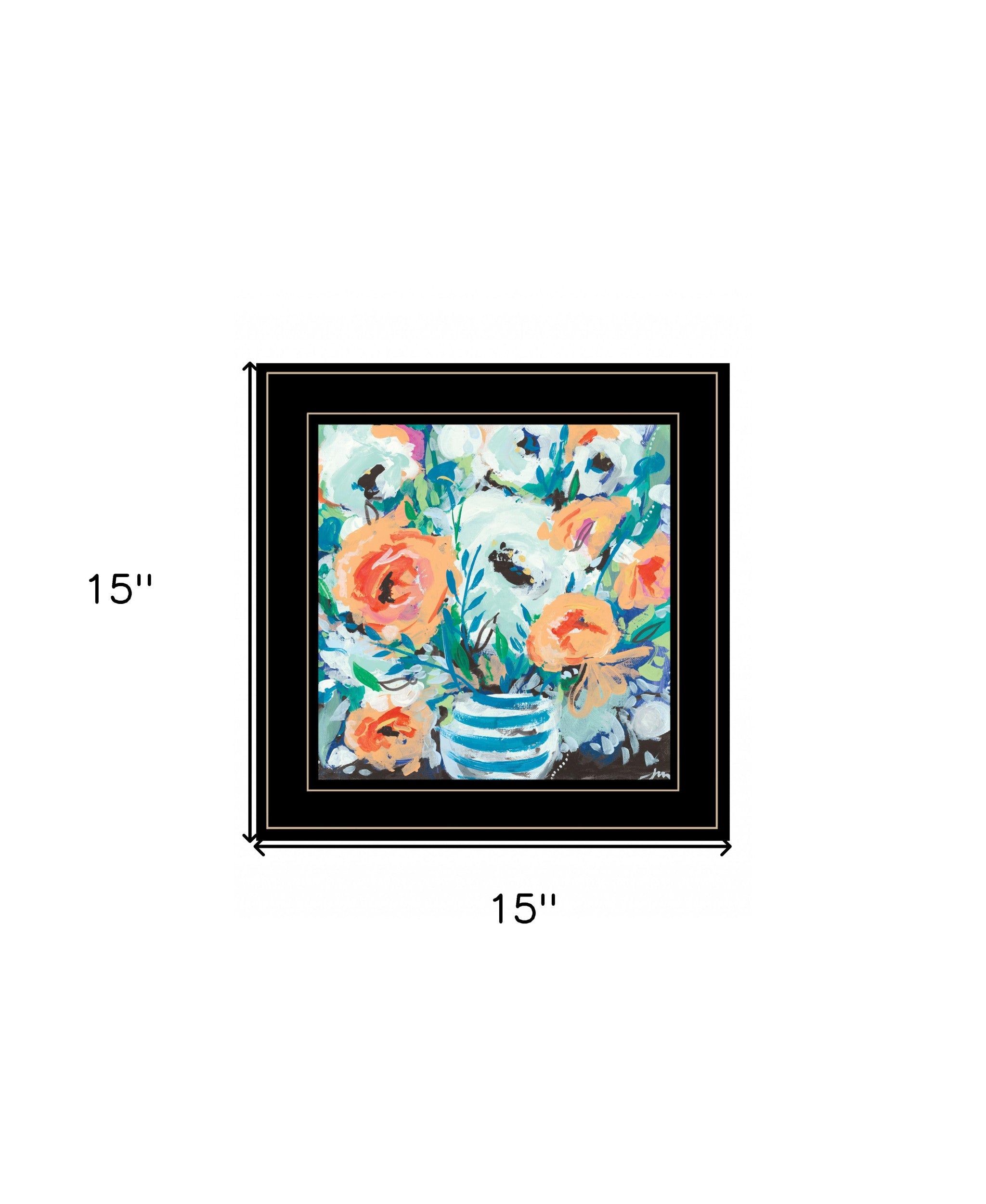 Fancy Florals II 3 Black Framed Print Wall Art