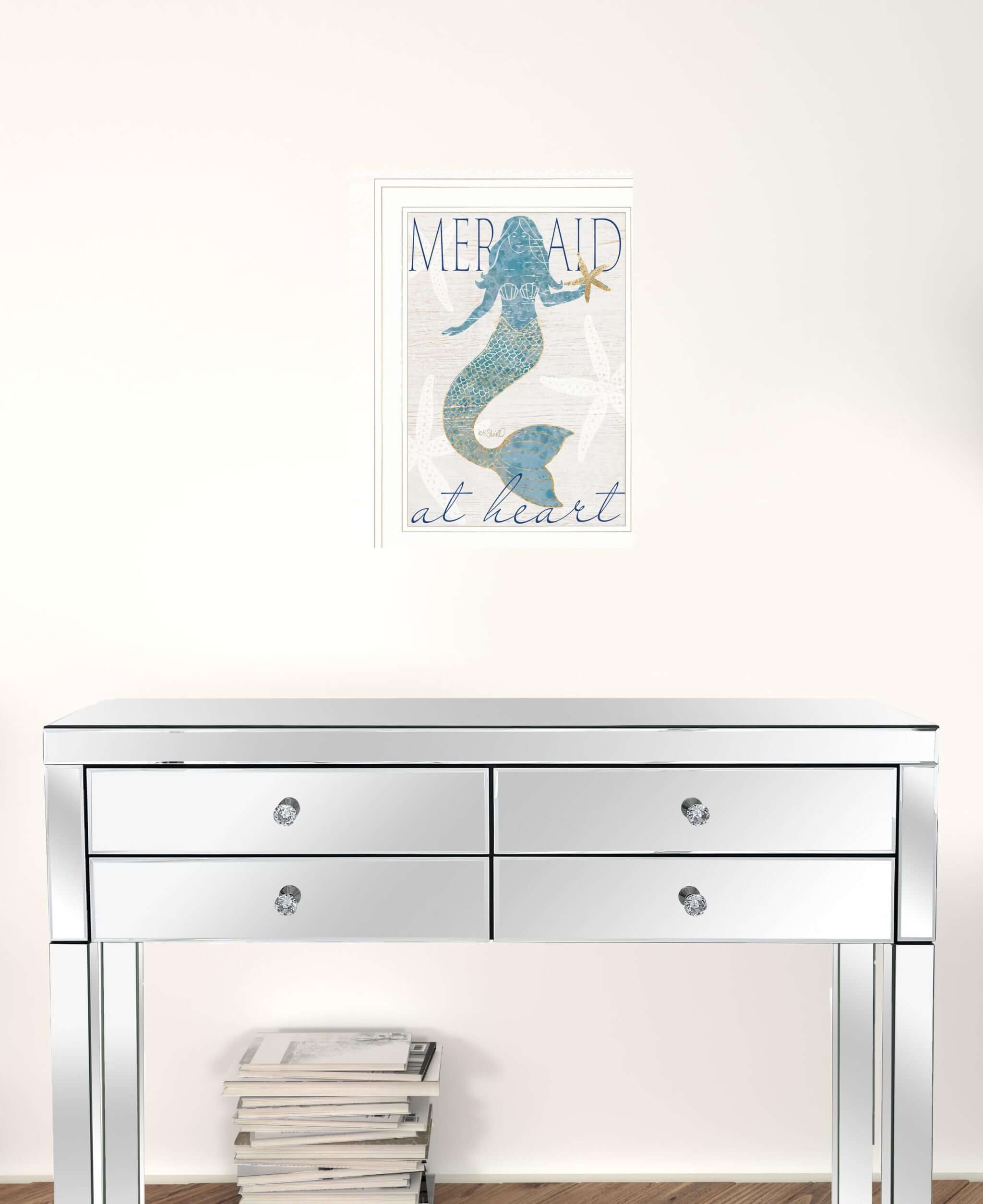 Mermaid At Heart 1 White Framed Print Wall Art