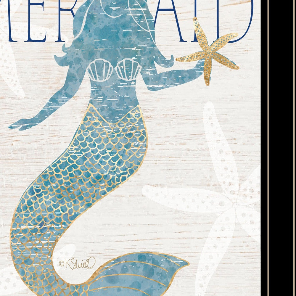 Mermaid at Heart 2 Black Framed Print Wall Art