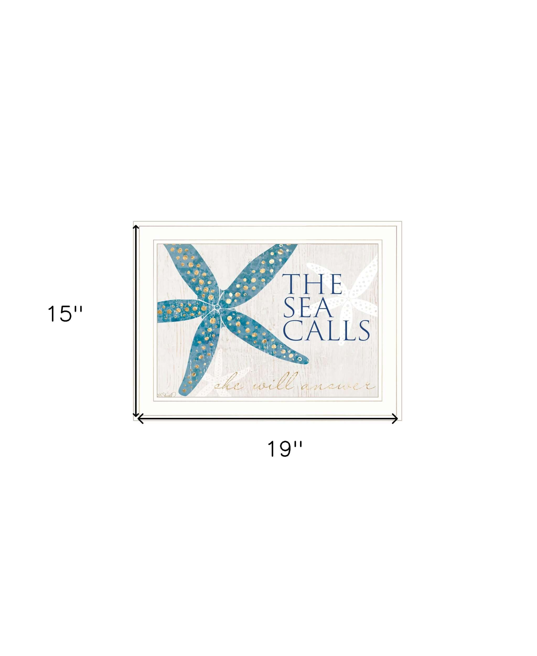 The Sea Calls 2 White Framed Print Wall Art