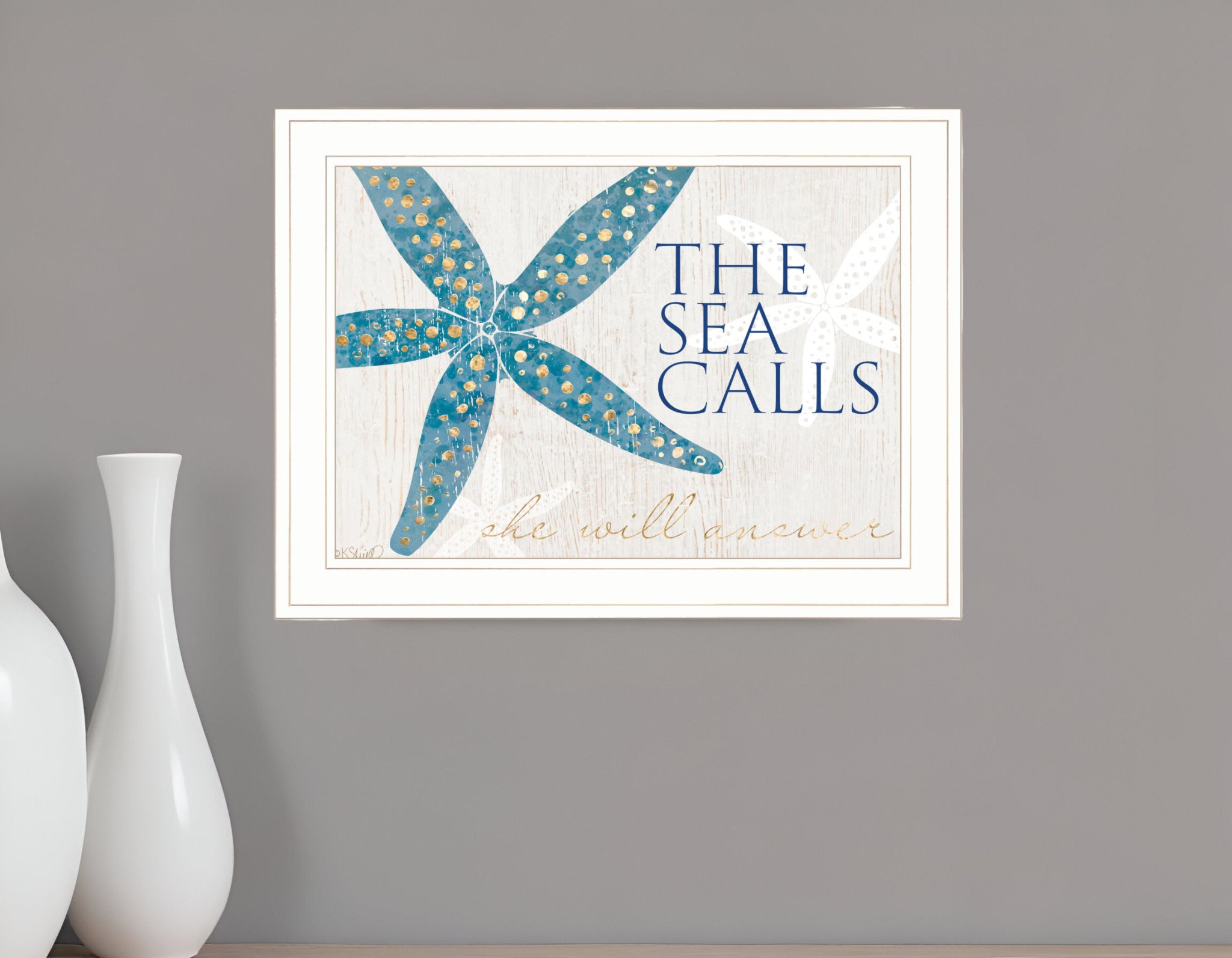 The Sea Calls 2 White Framed Print Wall Art