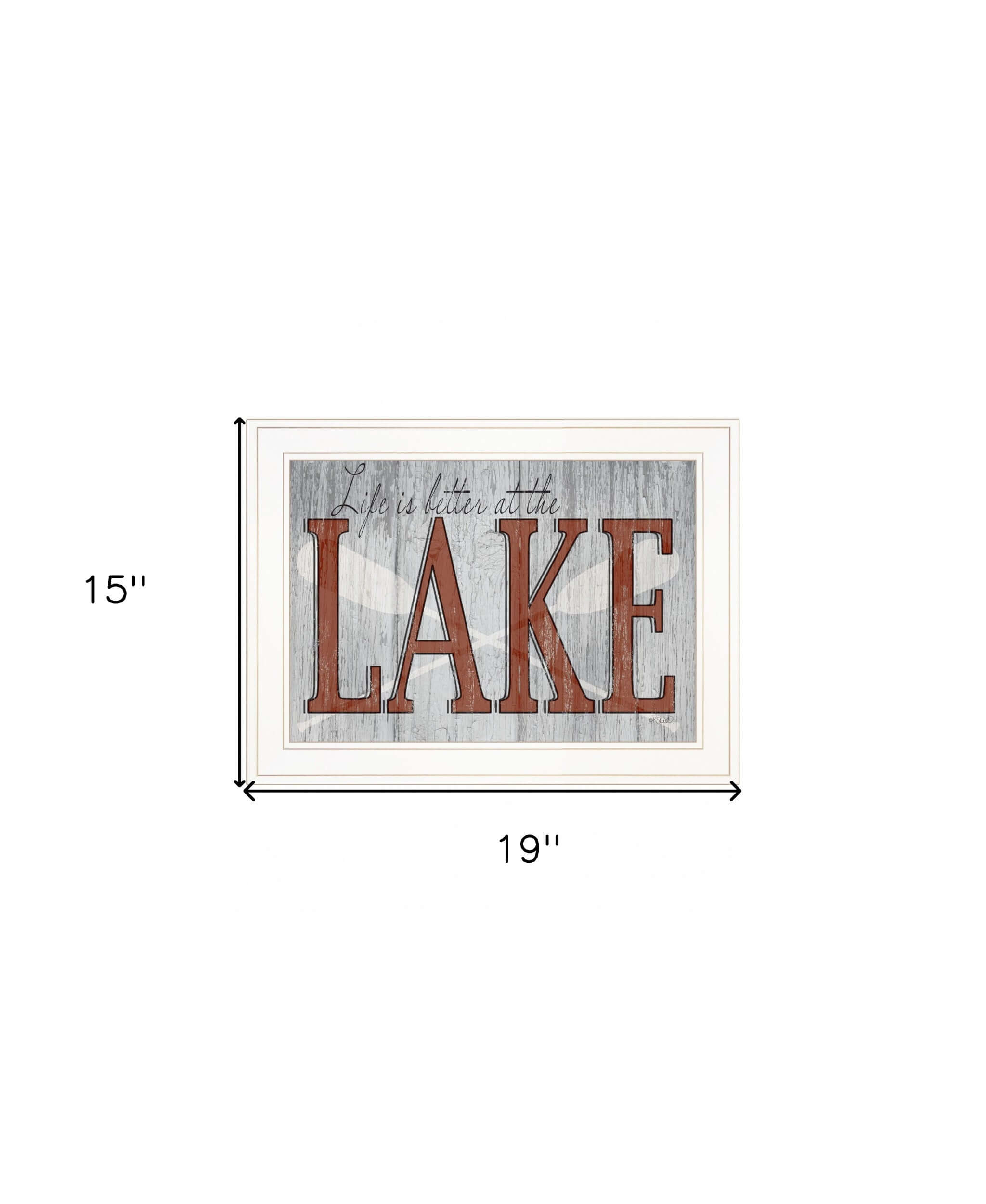 Life Is Better At The Lake 1 White Framed Print Wall Art