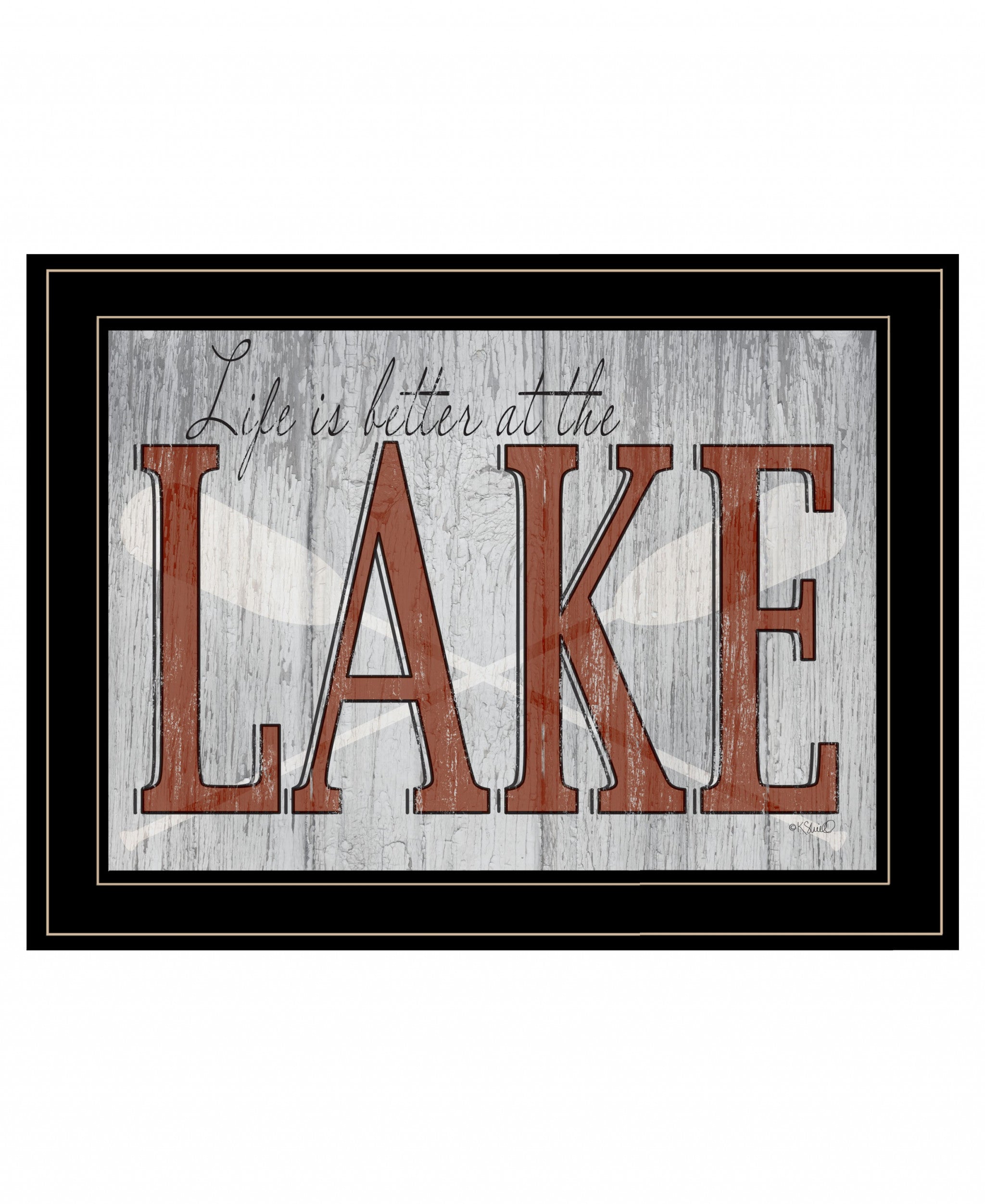 Life is Better at the Lake 2 Black Framed Print Wall Art