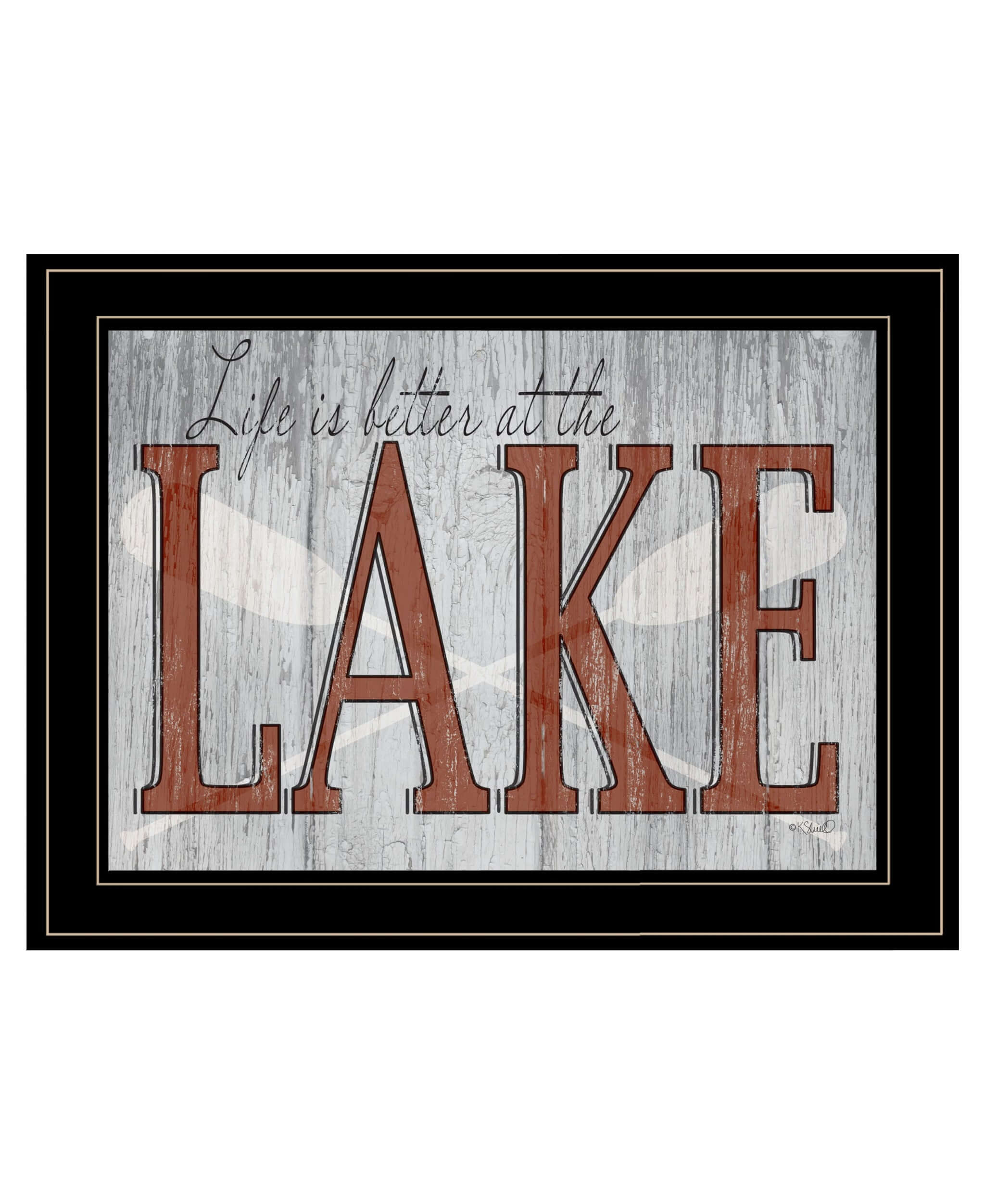 Life Is Better At The Lake 2 Black Framed Print Wall Art