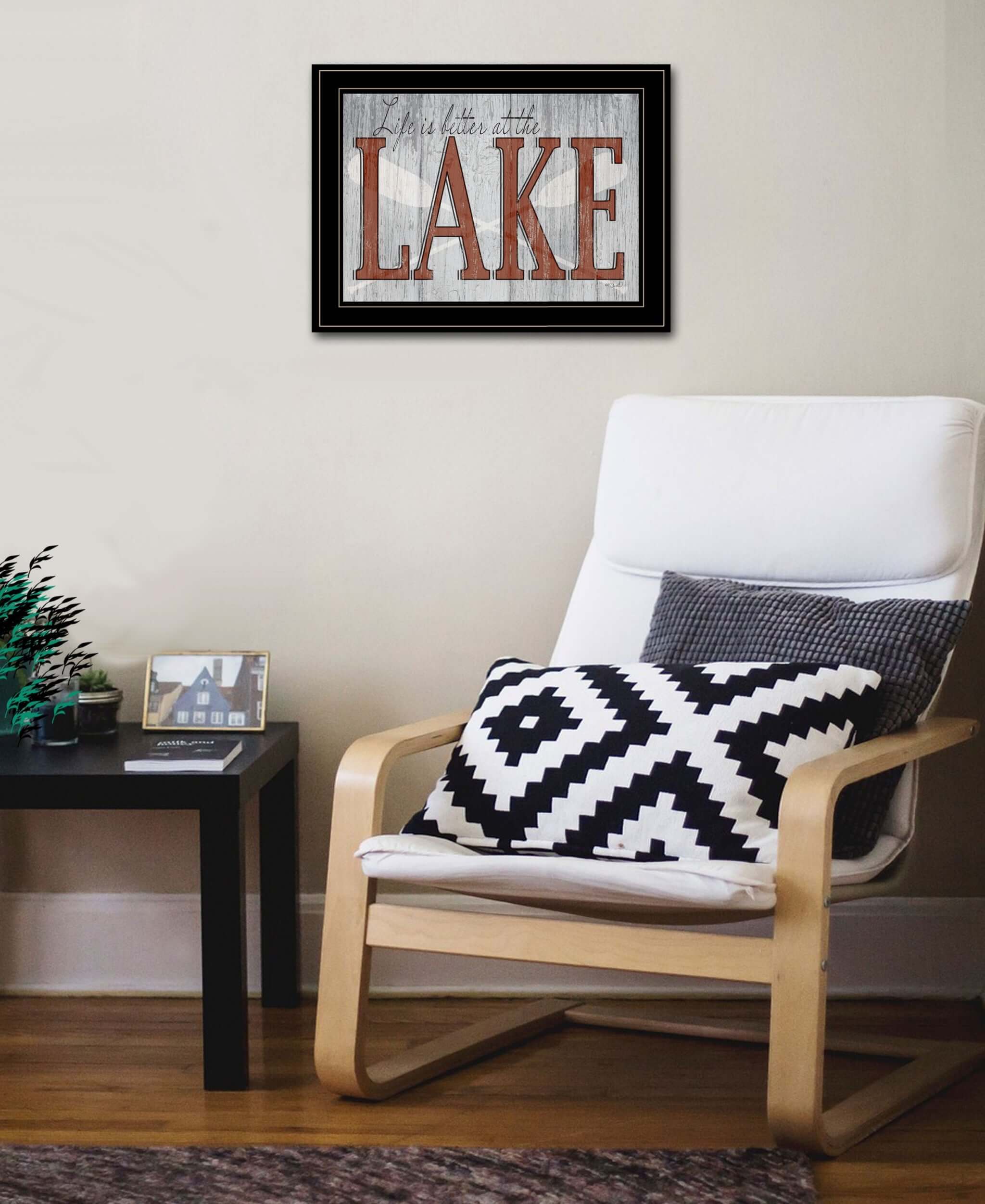 Life Is Better At The Lake 2 Black Framed Print Wall Art