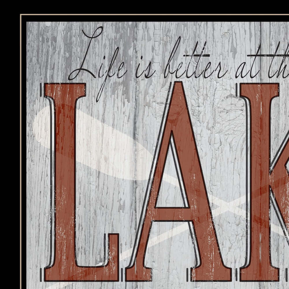 Life Is Better At The Lake 2 Black Framed Print Wall Art