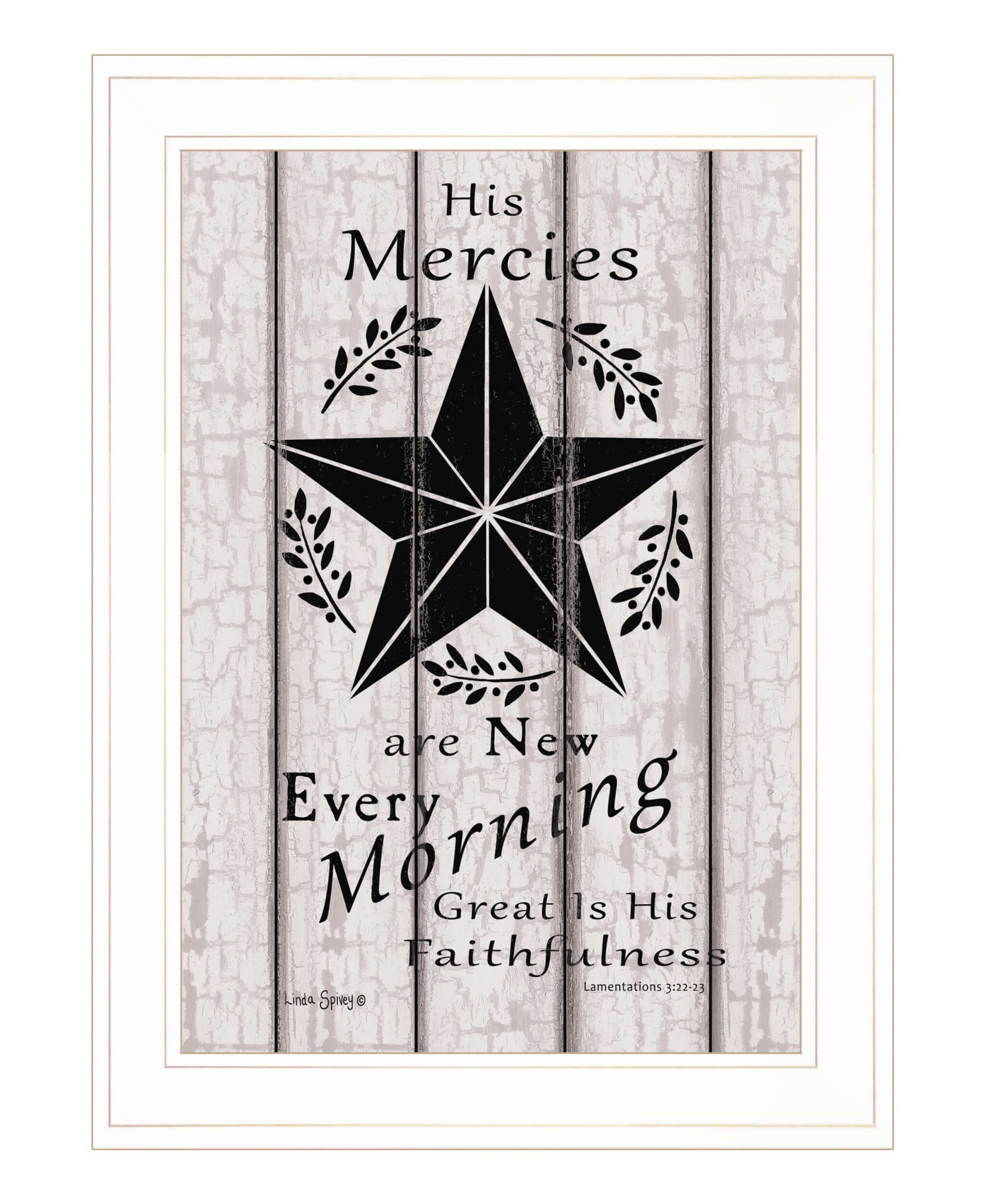 His Mercies Are New Every Morning 2 White Framed Print Wall Art