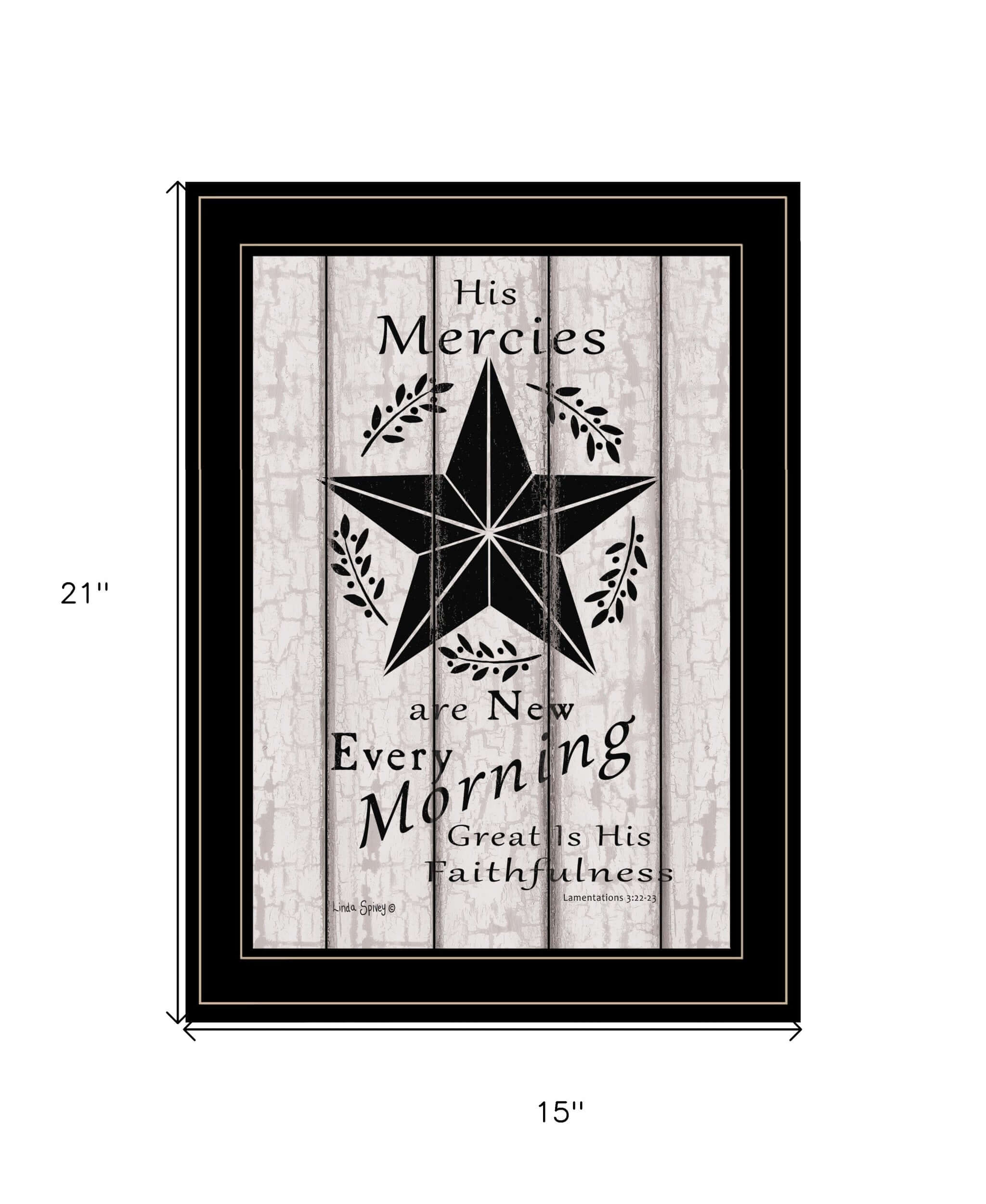 His Mercies Are New Every Morning 3 Black Framed Print Wall Art