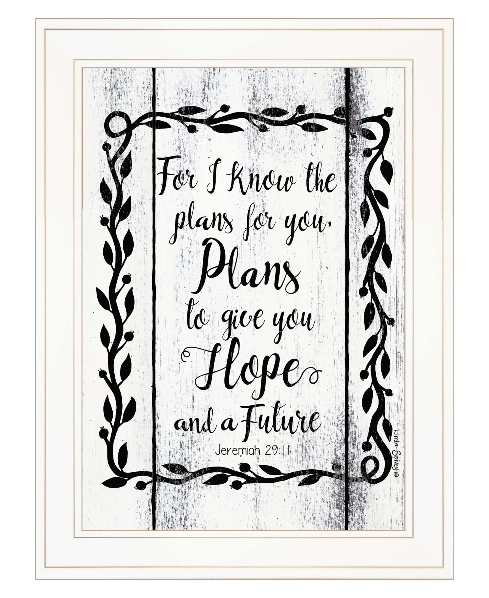 Plans To Give You Hope 1 White Framed Print Wall Art