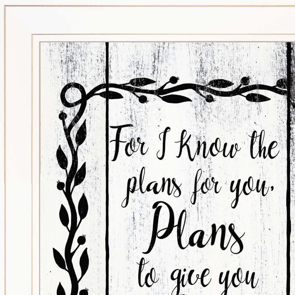 Plans To Give You Hope 1 White Framed Print Wall Art