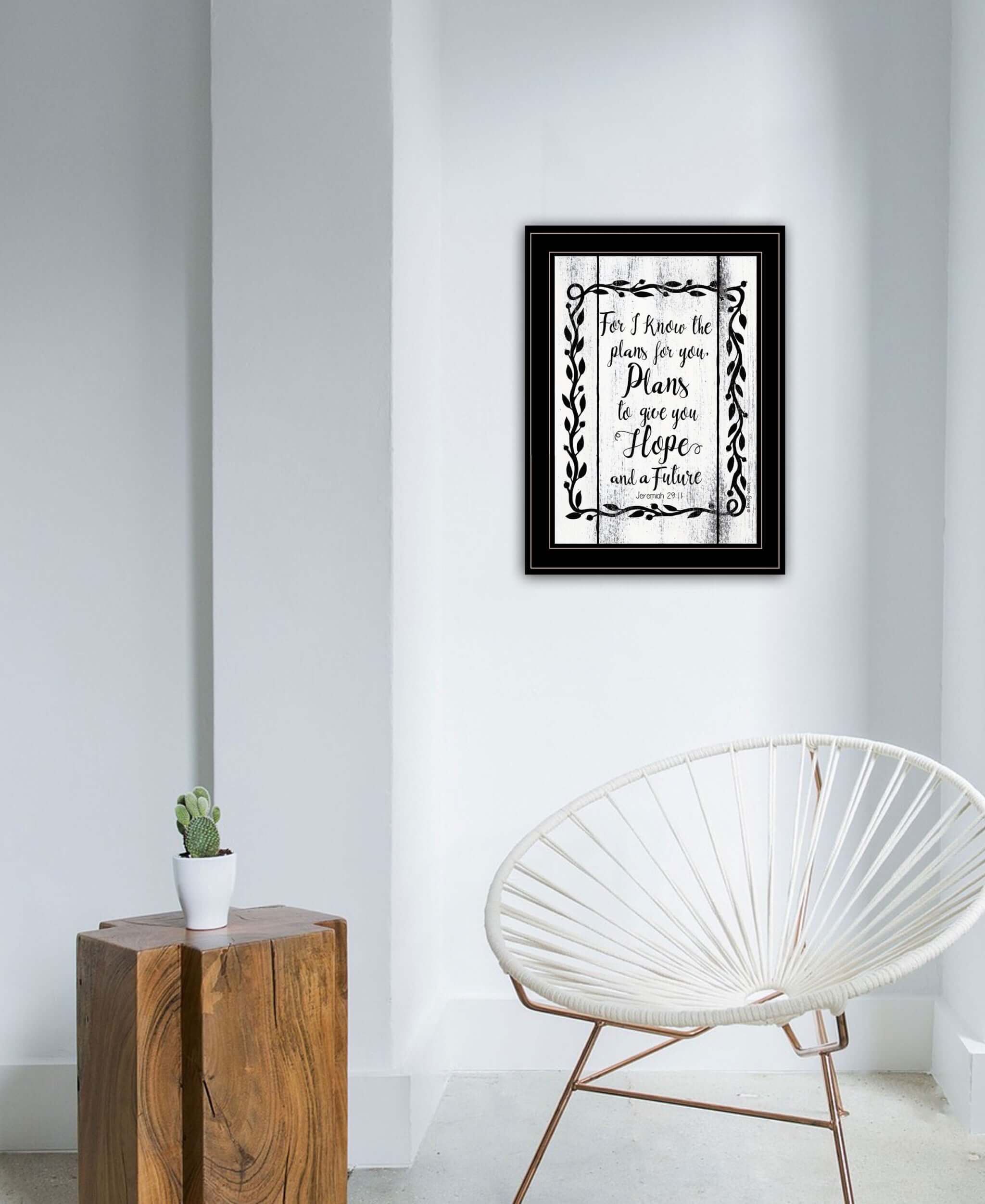 Plans To Give You Hope 2 Black Framed Print Wall Art