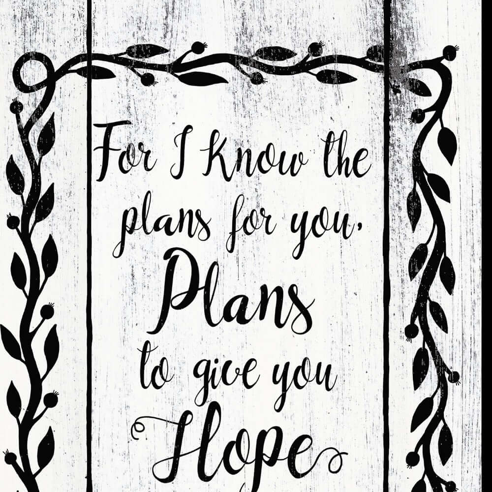 Plans To Give You Hope 2 Black Framed Print Wall Art