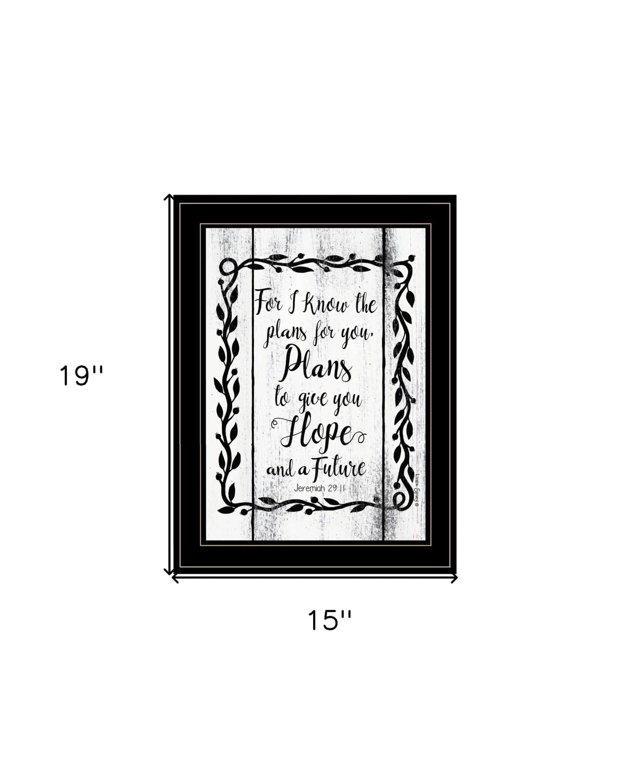 Plans To Give You Hope 2 Black Framed Print Wall Art