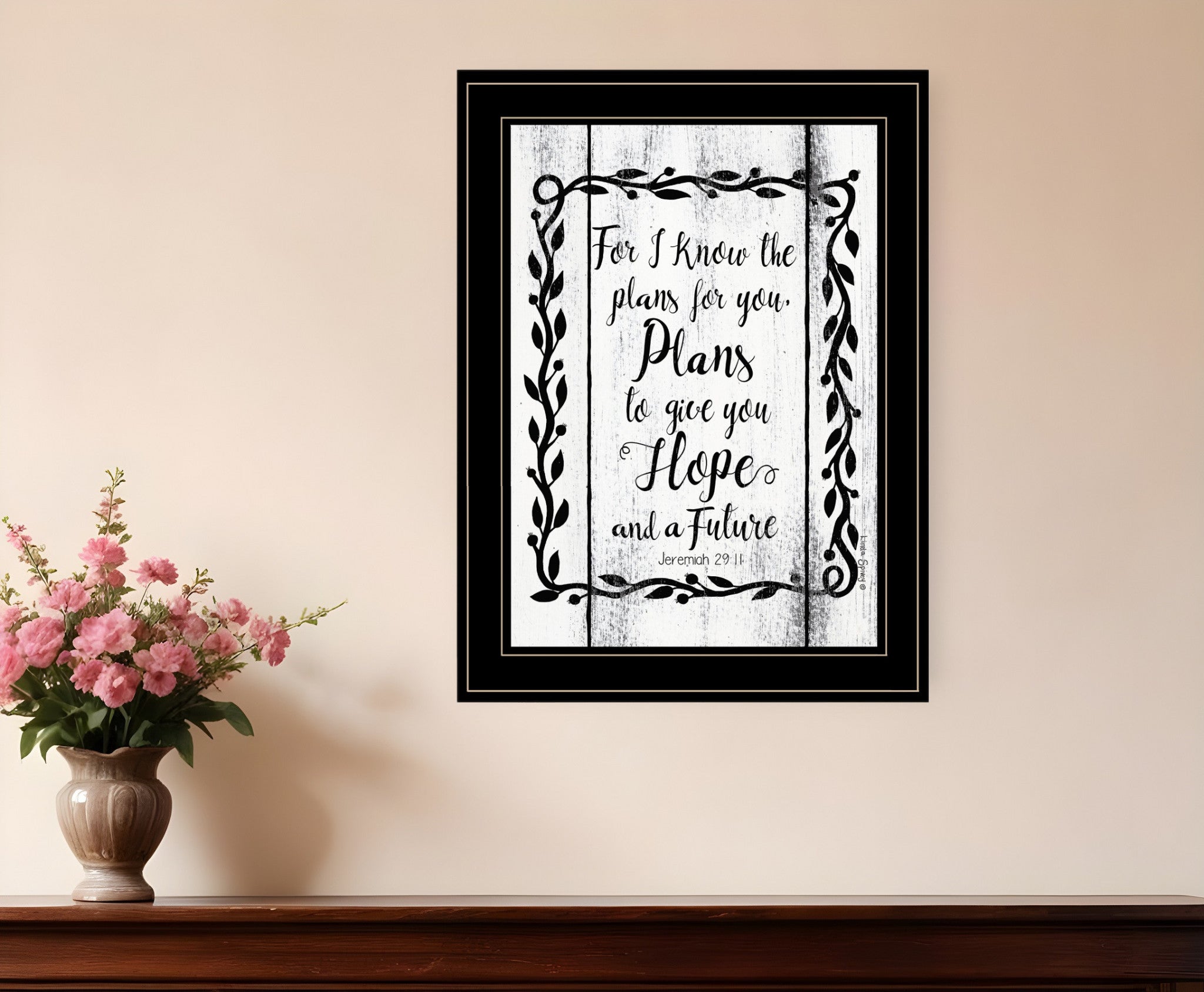 Plans to Give You Hope 2 Black Framed Print Wall Art