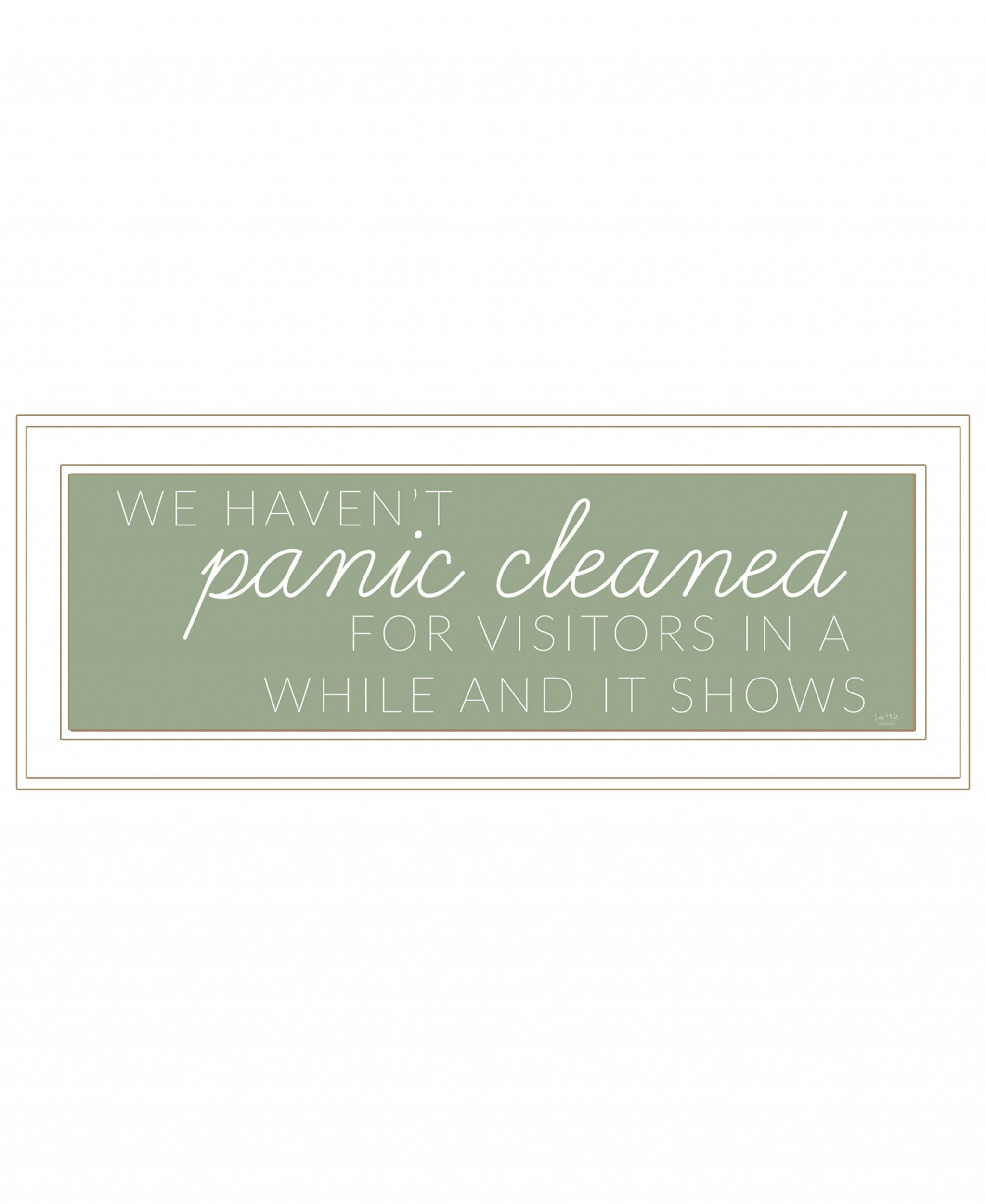 Panic Cleaned 1 White Framed Print Wall Art