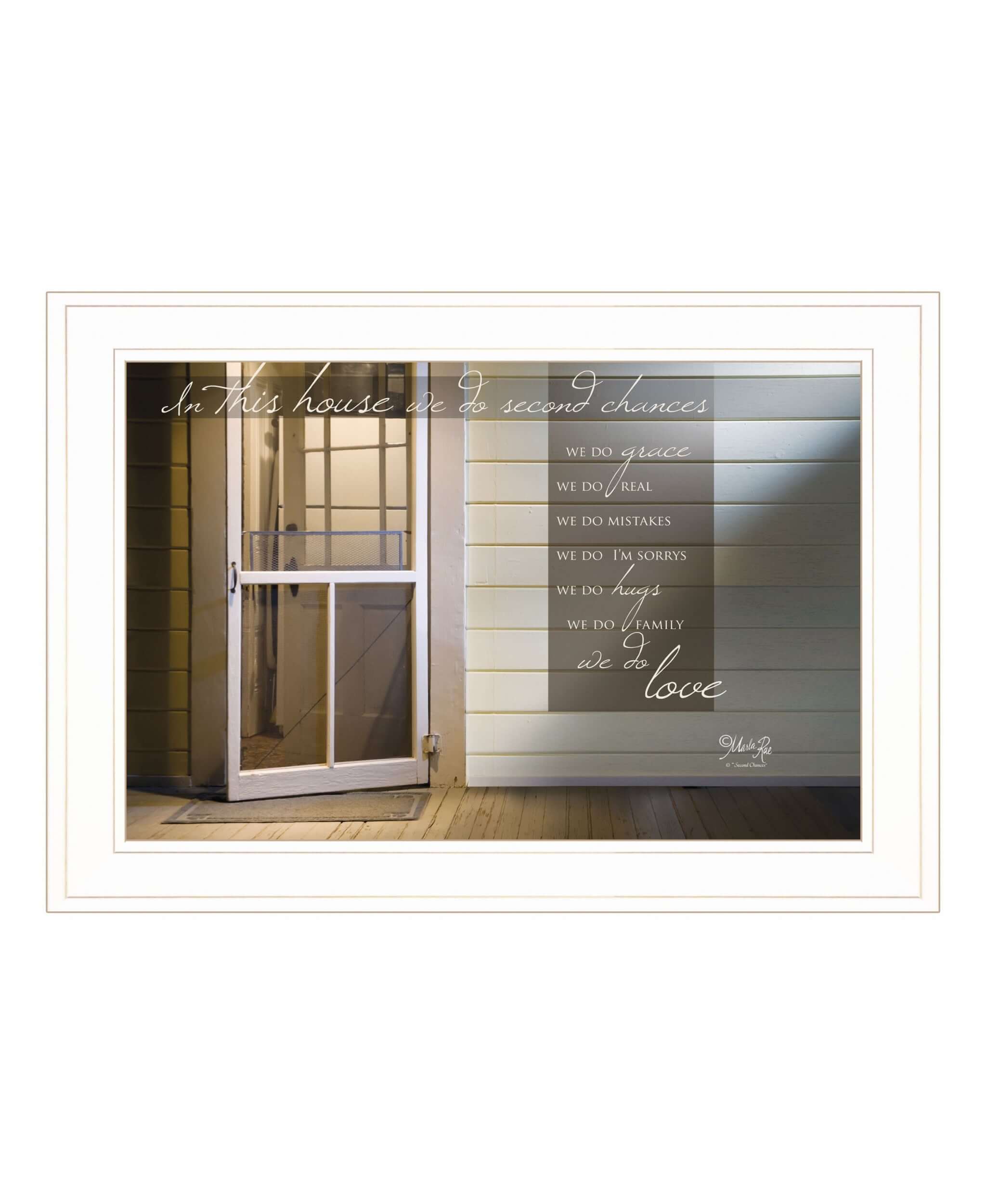 Second Chances 1 White Framed Print Wall Art