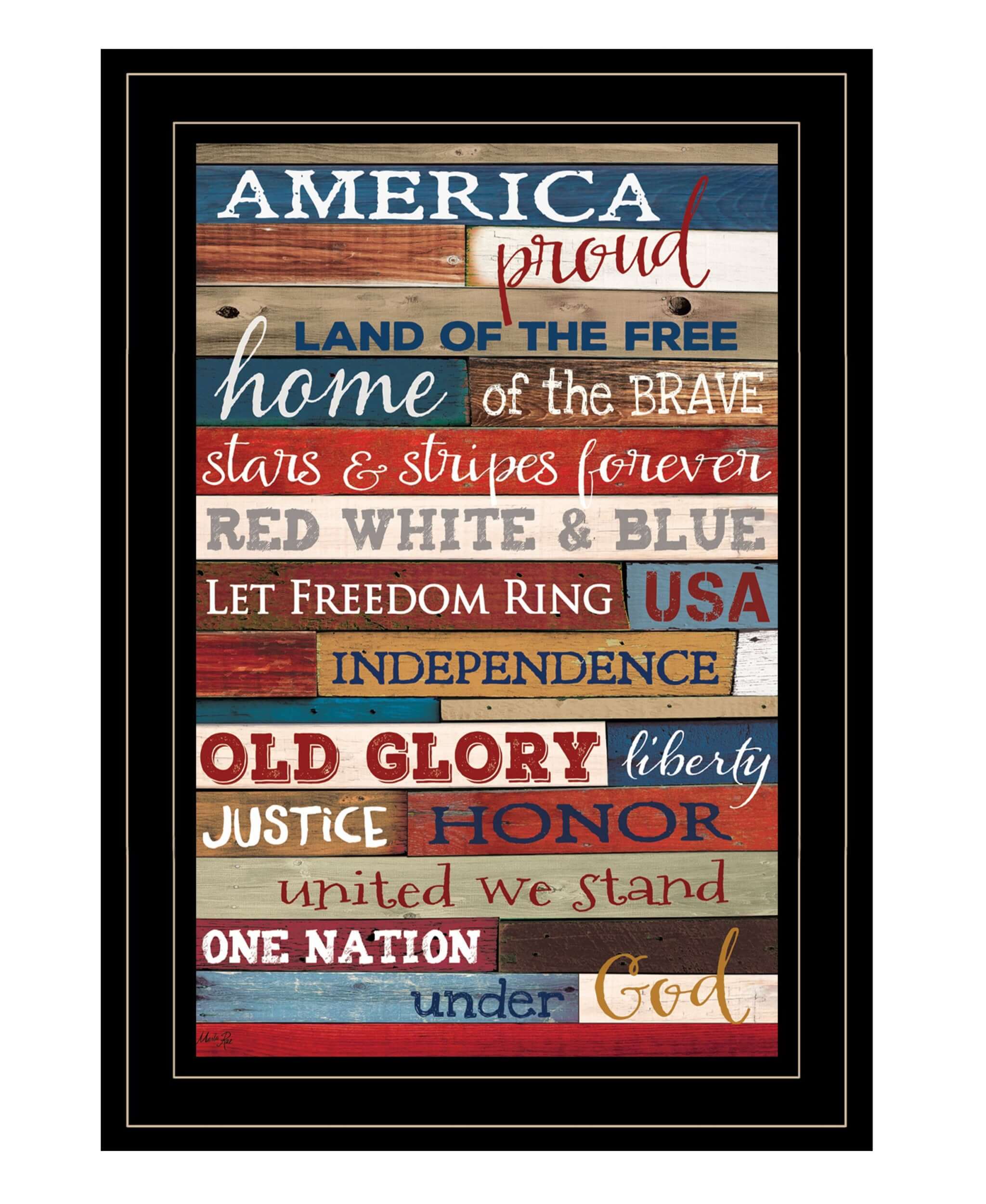 America Proud Black Framed Print Wall Art