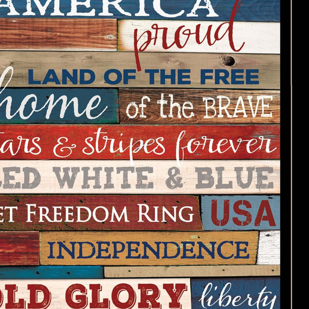 America Proud Black Framed Print Wall Art