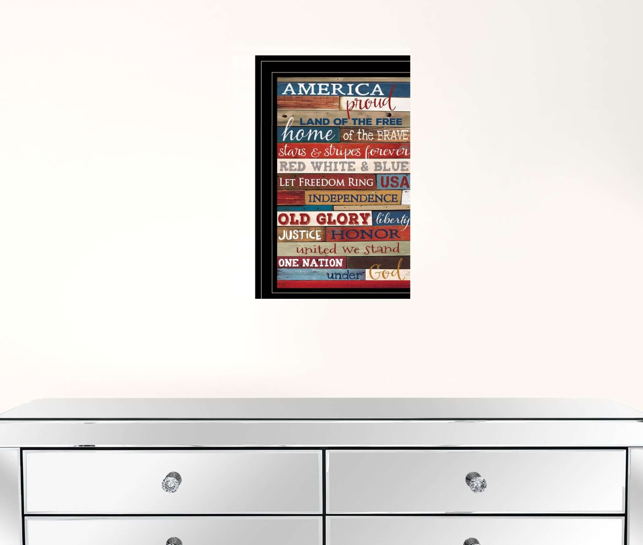 America Proud Black Framed Print Wall Art