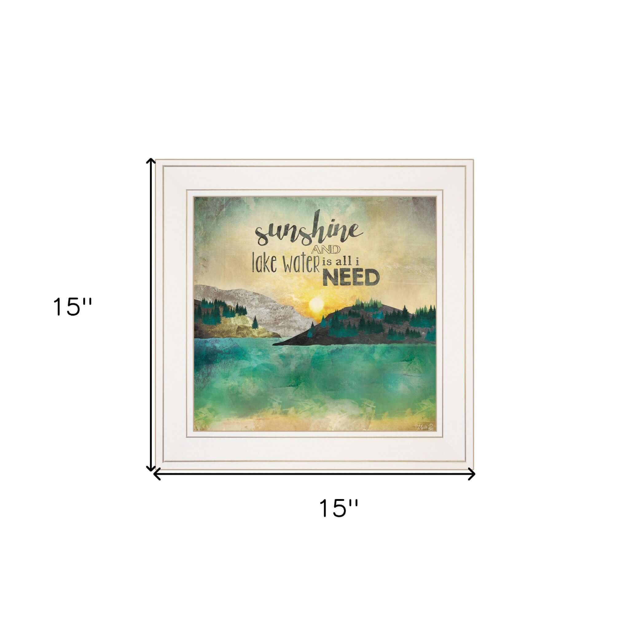 Sunshine And Lake Water 2 White Framed Print Wall Art