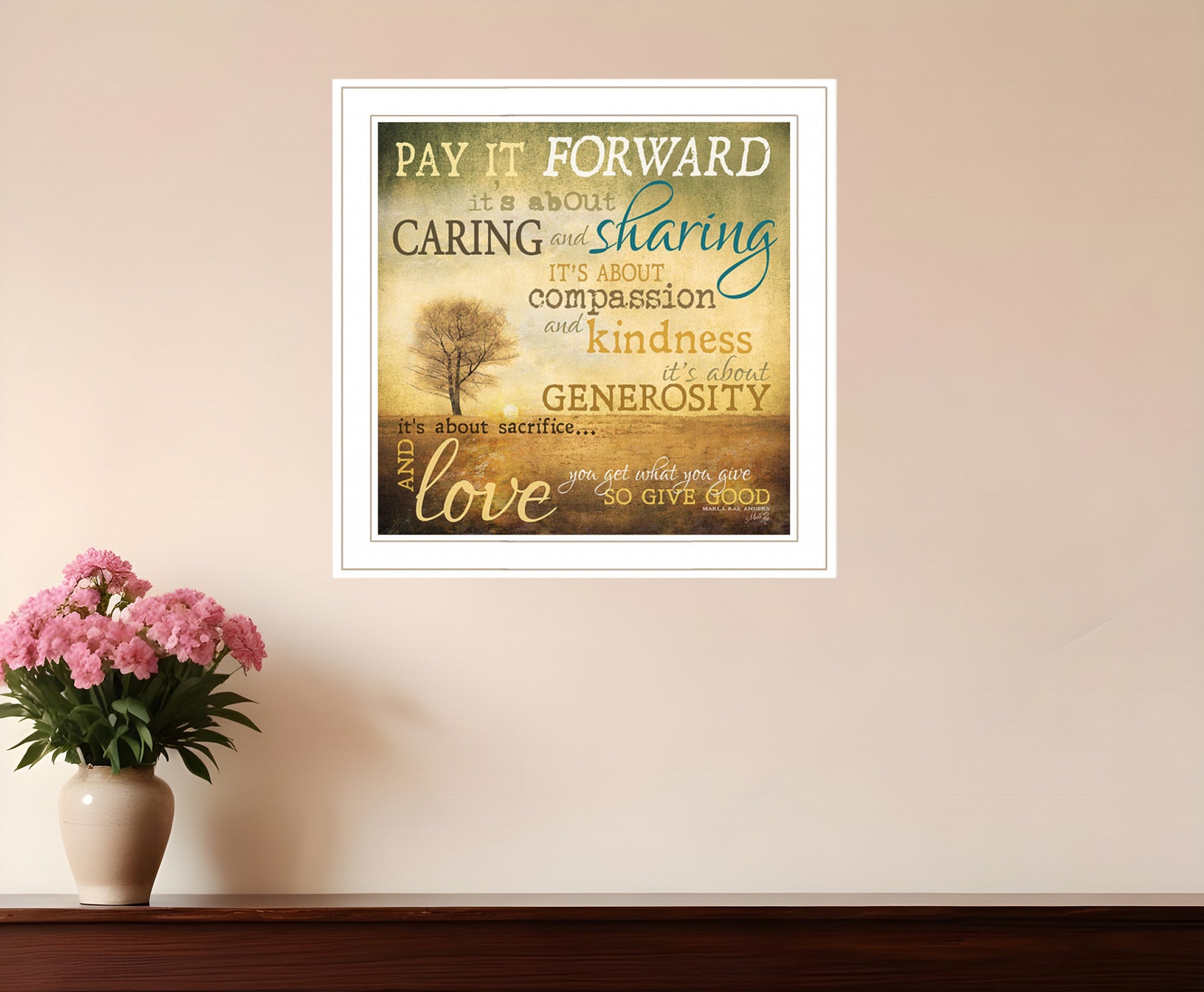 Meaning of Pay it Forward 1 White Framed Print Wall Art