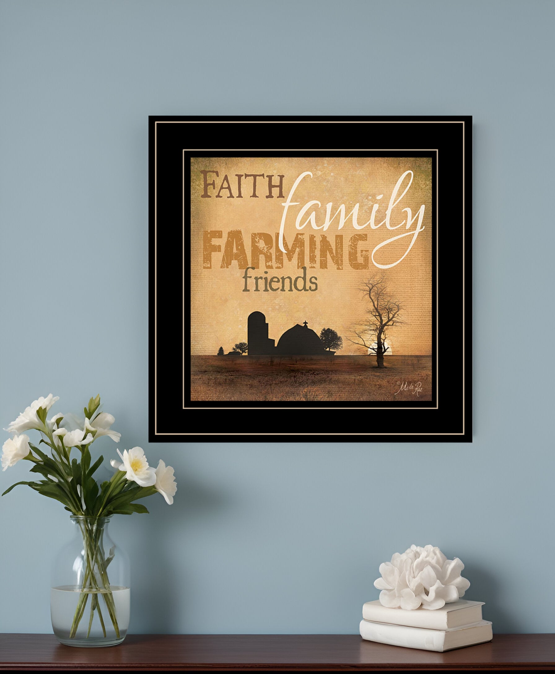 Farming 3 Black Framed Print Wall Art