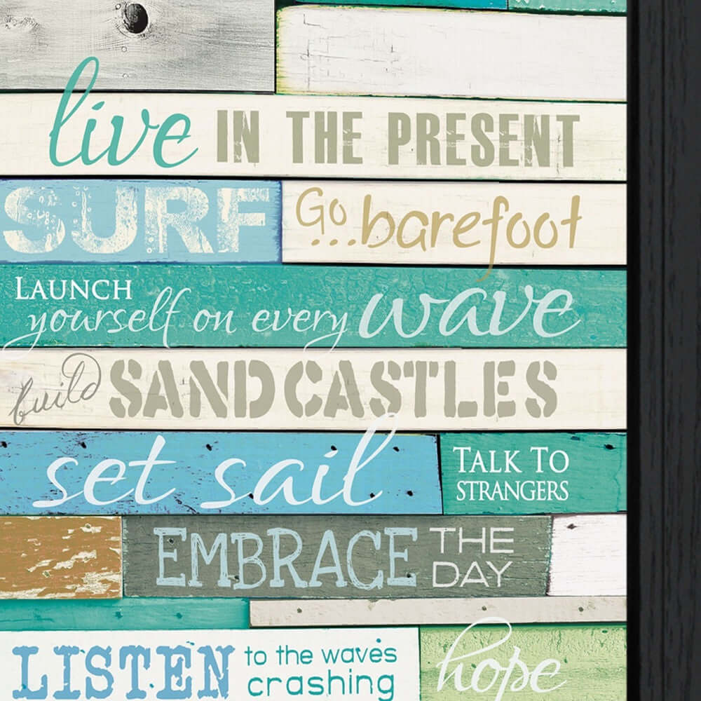 Live In The Present Black Framed Print Wall Art